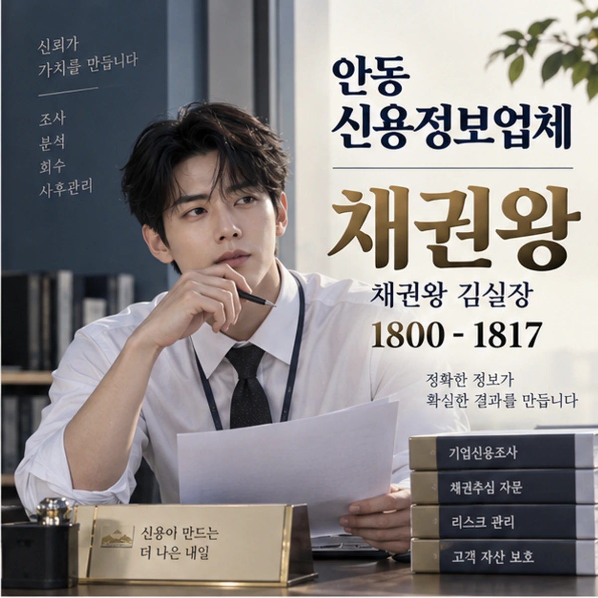 안동 신용정보업체 자료를 검토하는 김실장