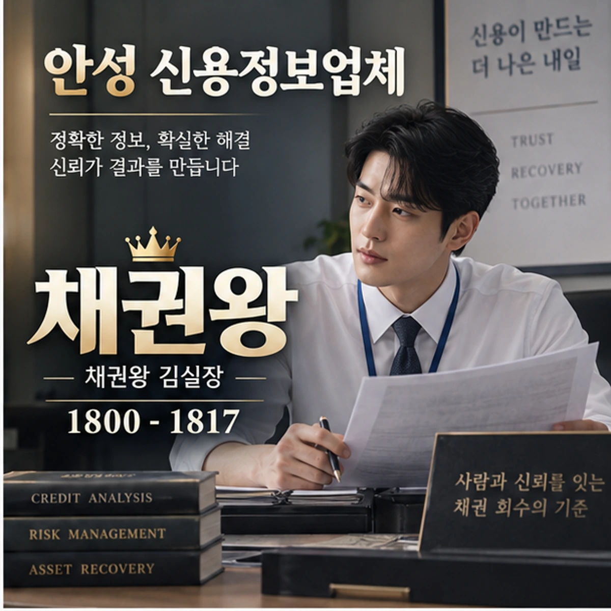 안성 신용정보업체 자료를 검토하는 김실장