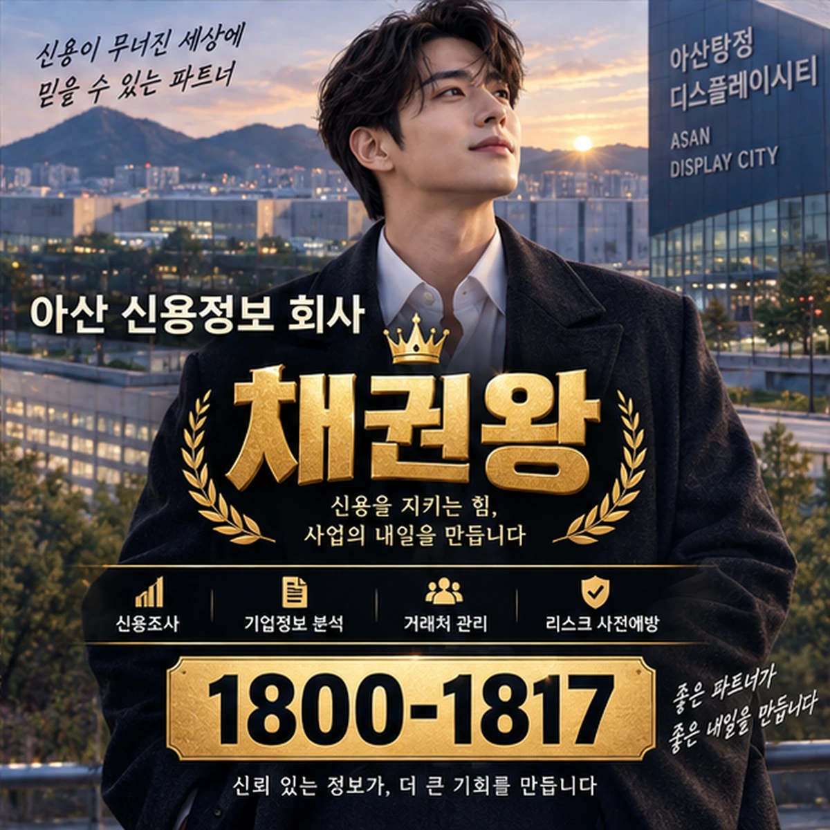 아산 신용정보 회사 자료를 검토하는 김실장