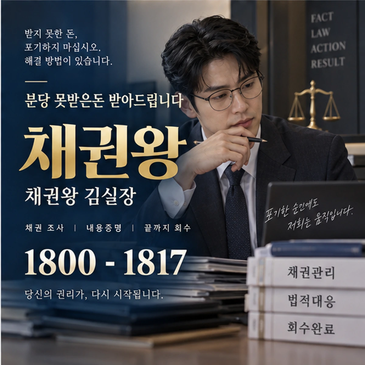 분당 못받은돈 받아드립니다 자료를 검토하는 김실장