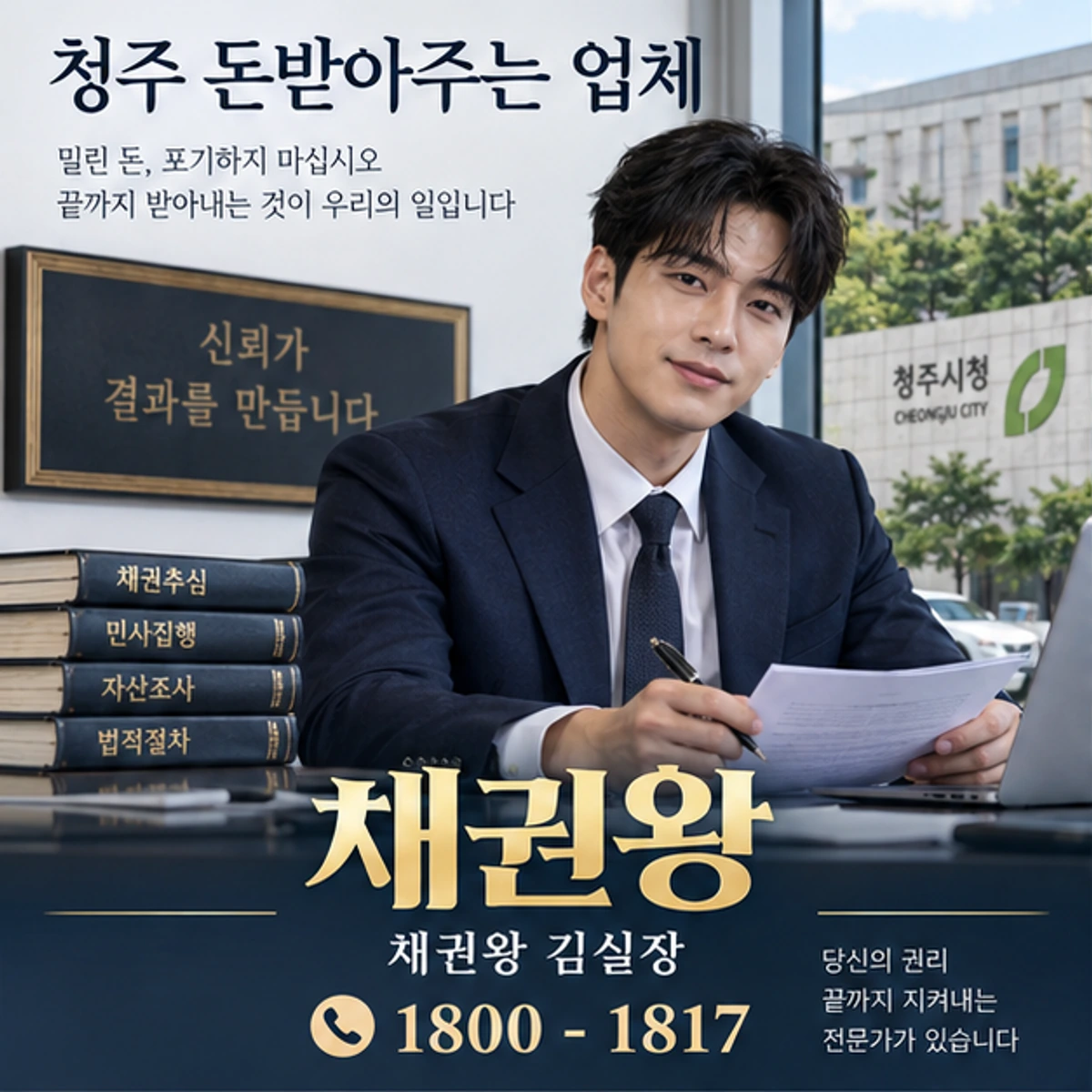 청주 돈받아주는 업체 자료를 검토하는 김실장