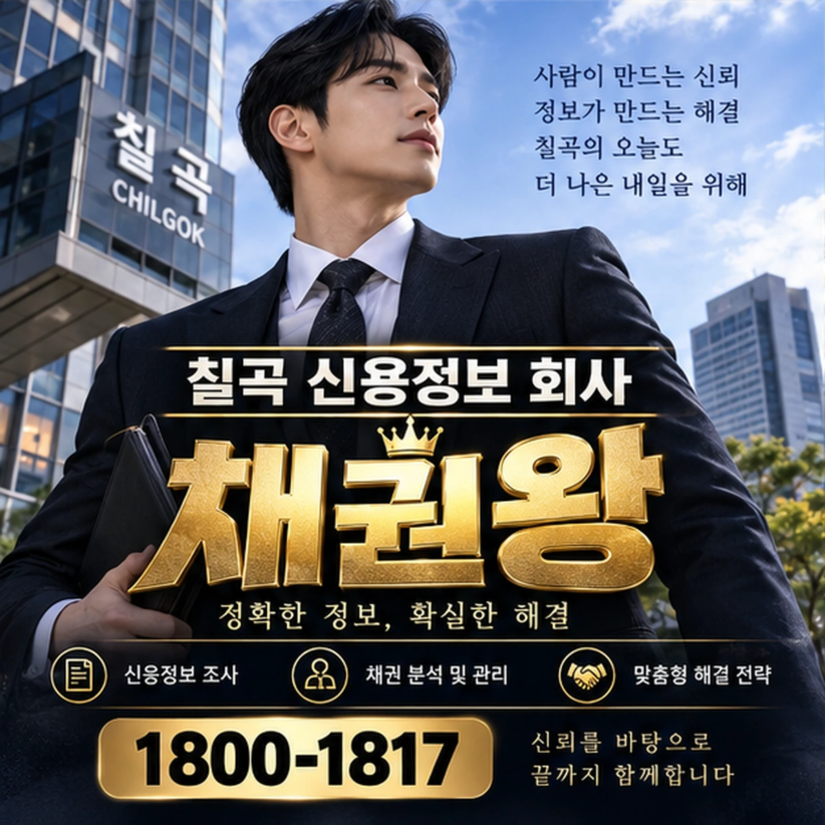 칠곡 신용정보 회사 자료를 검토하는 김실장