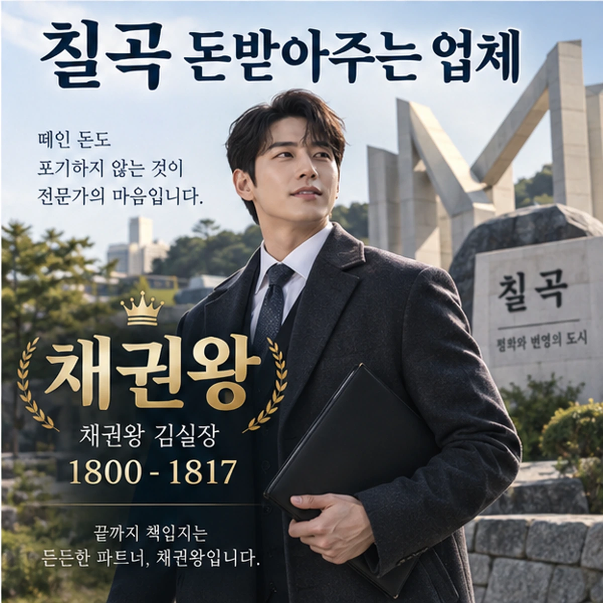 칠곡 돈받아주는 업체 자료를 검토하는 김실장