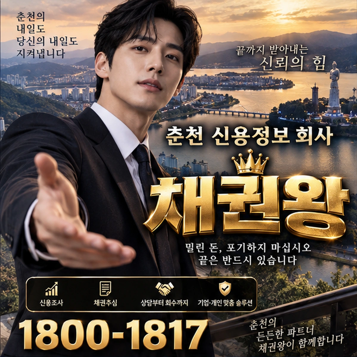 춘천 신용정보 회사 자료를 검토하는 김실장