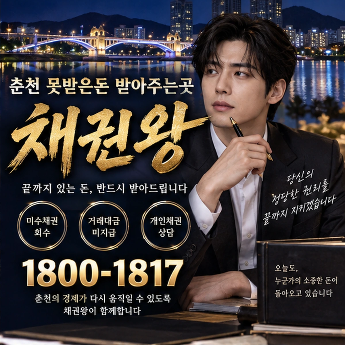 춘천 못받은돈 받아주는곳 자료를 검토하는 김실장