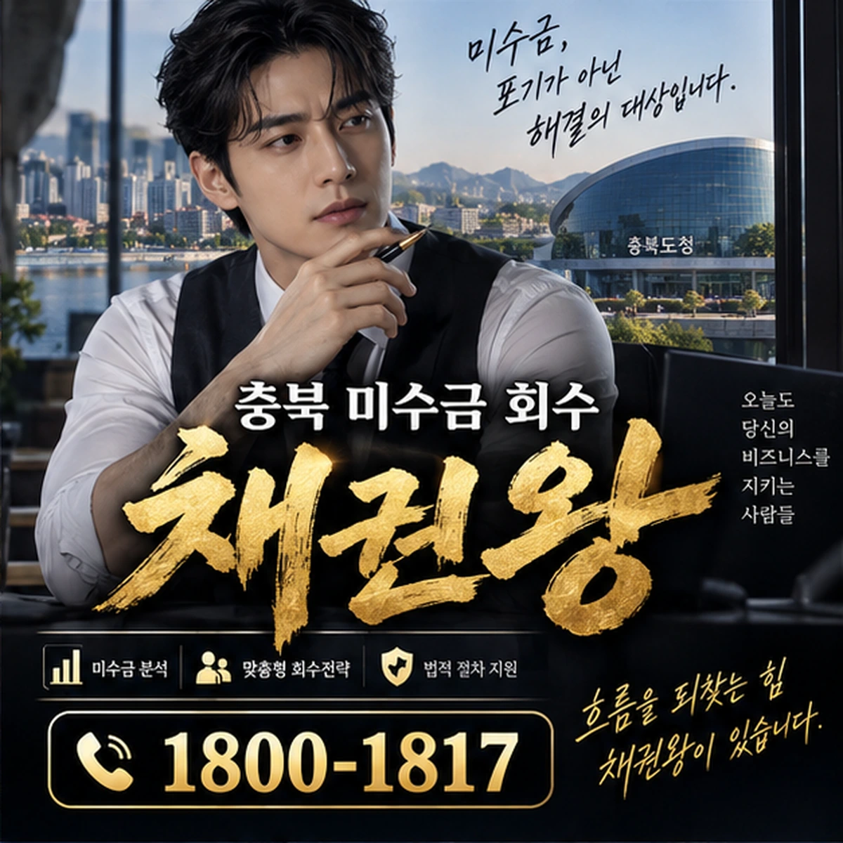 충북 미수금 회수 자료를 검토하는 김실장