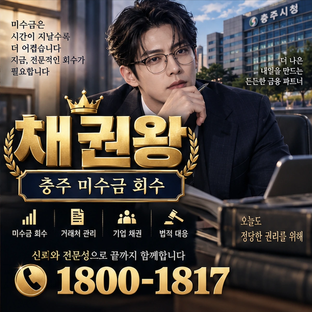 충주 미수금 회수 자료를 검토하는 김실장