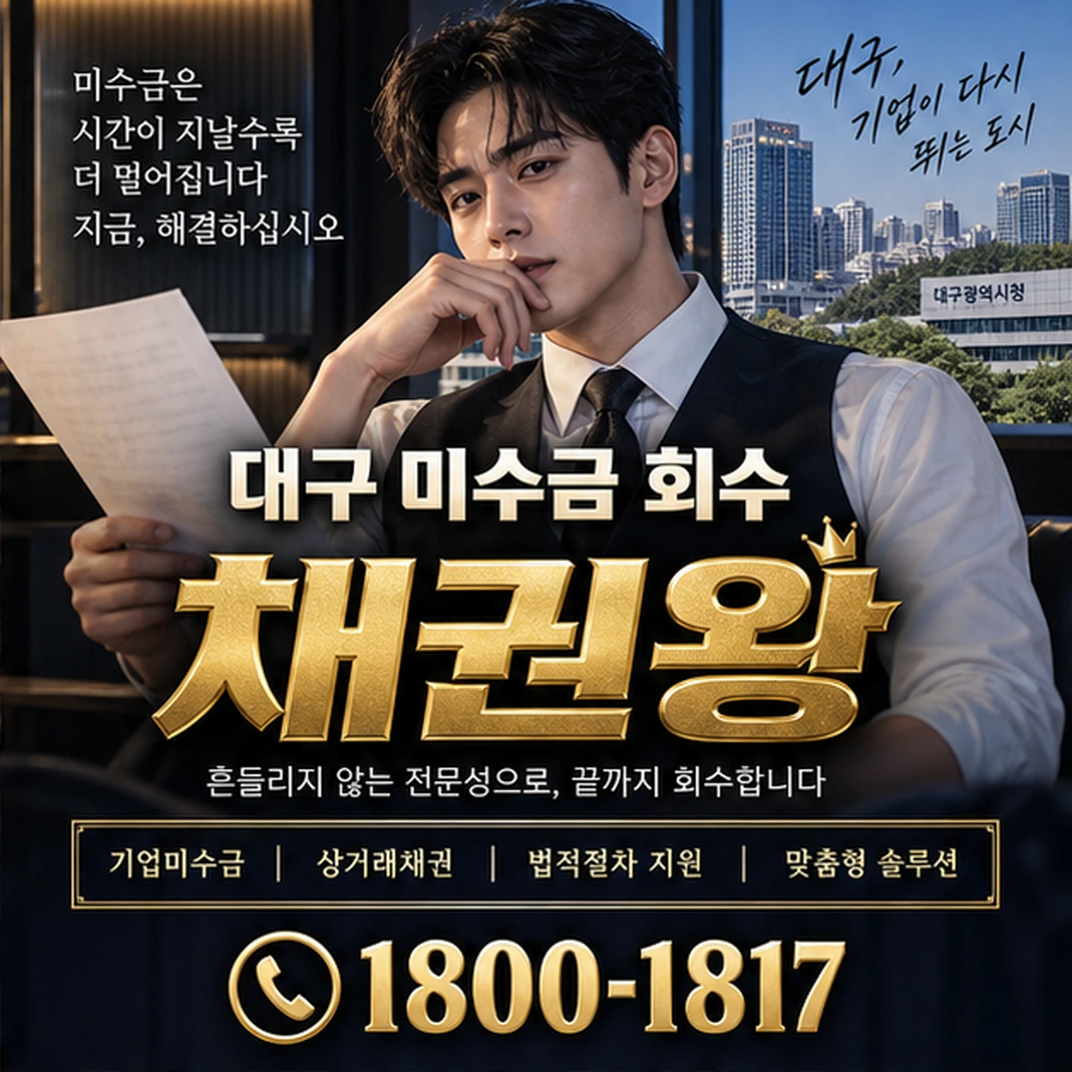 대구 미수금 회수 자료를 검토하는 김실장