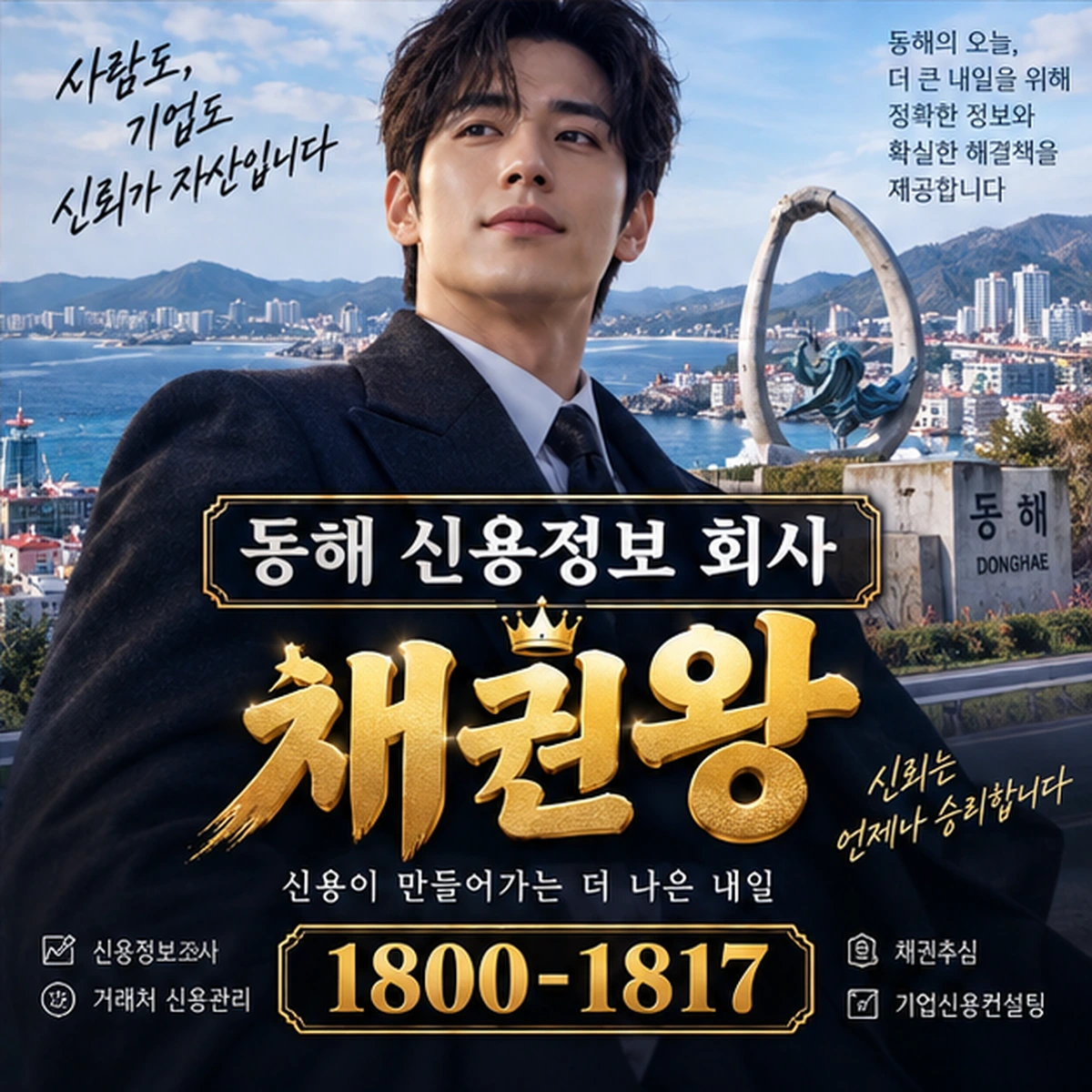 동해 신용정보 회사 자료를 검토하는 김실장