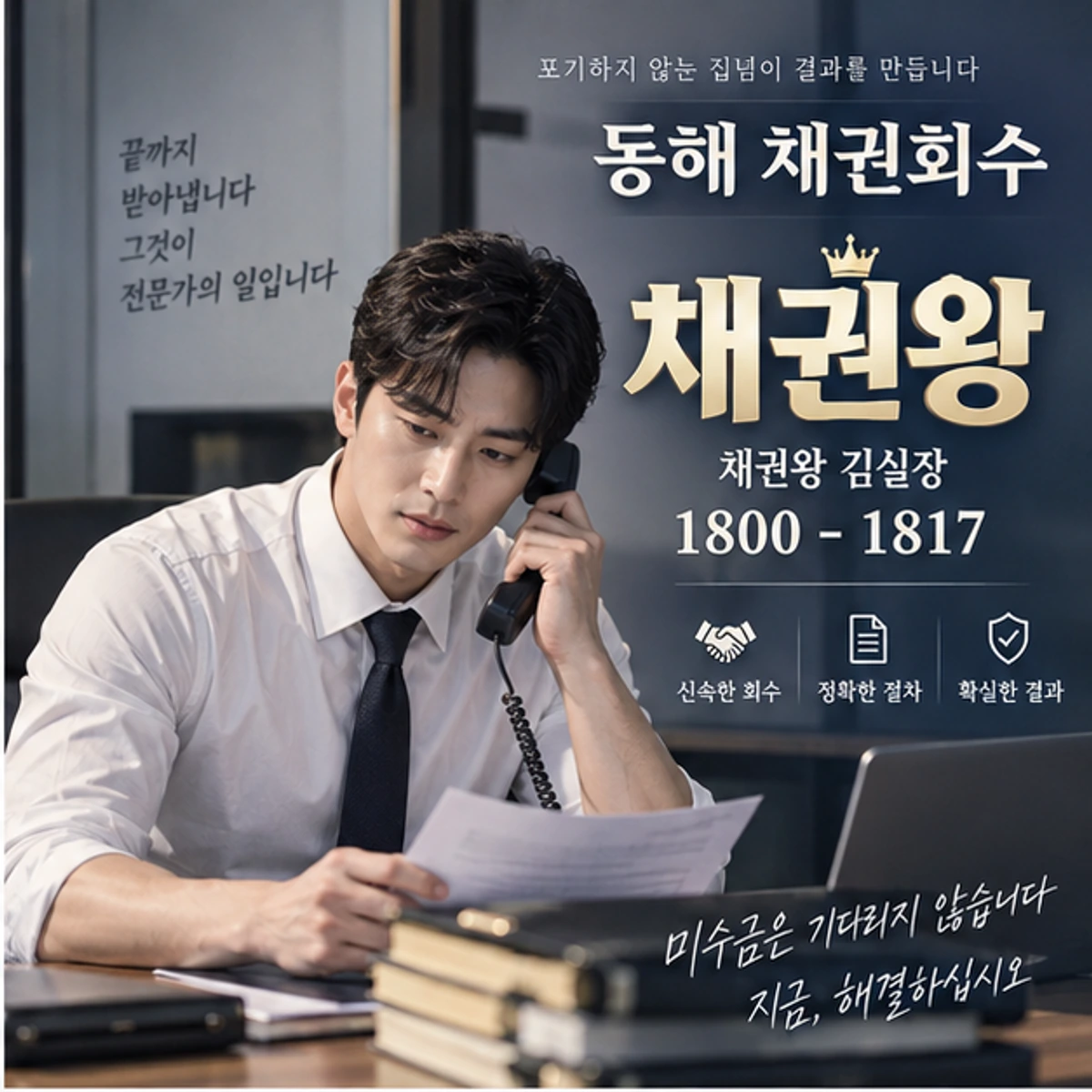 동해 채권회수 자료를 검토하는 김실장