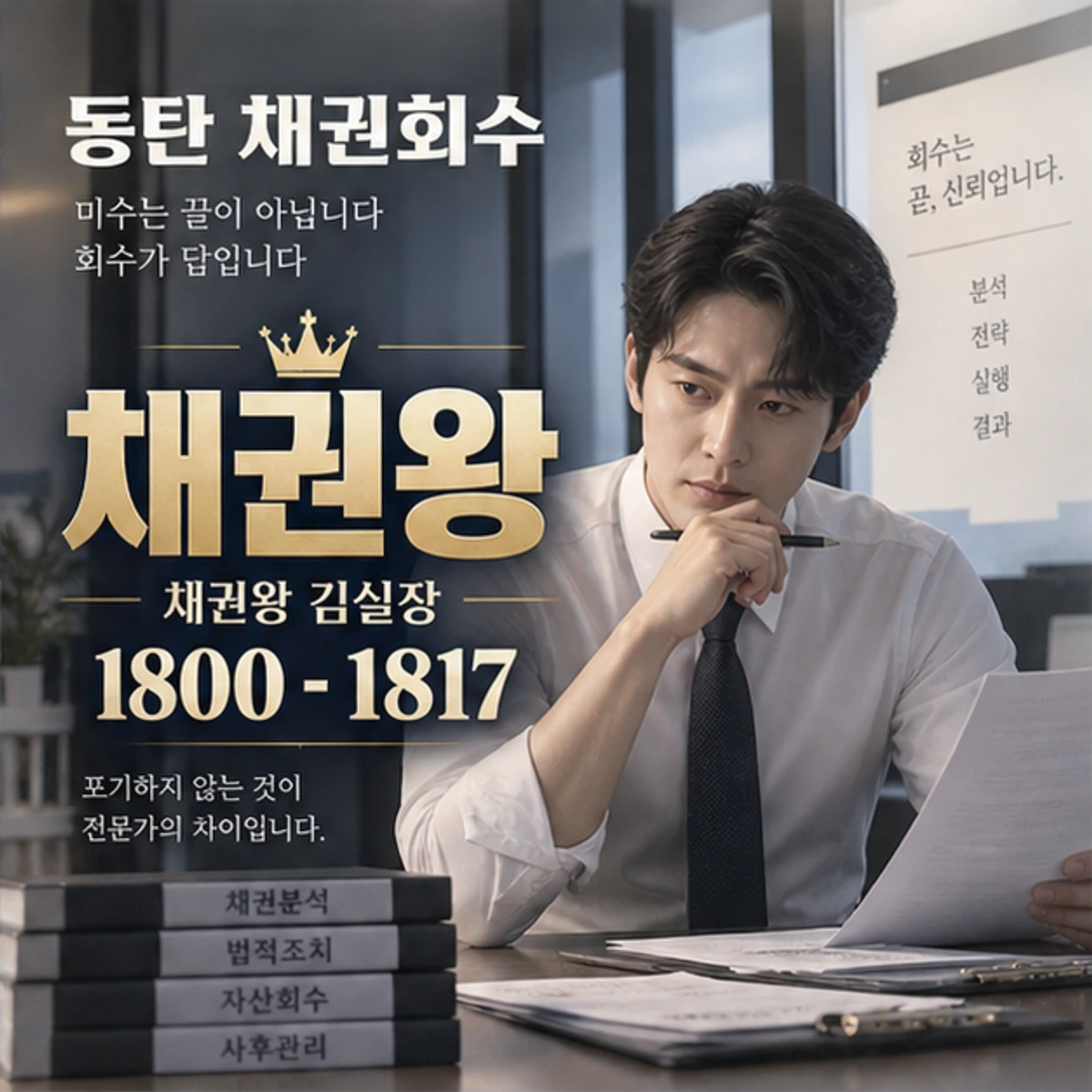 동탄 채권회수 자료를 검토하는 김실장