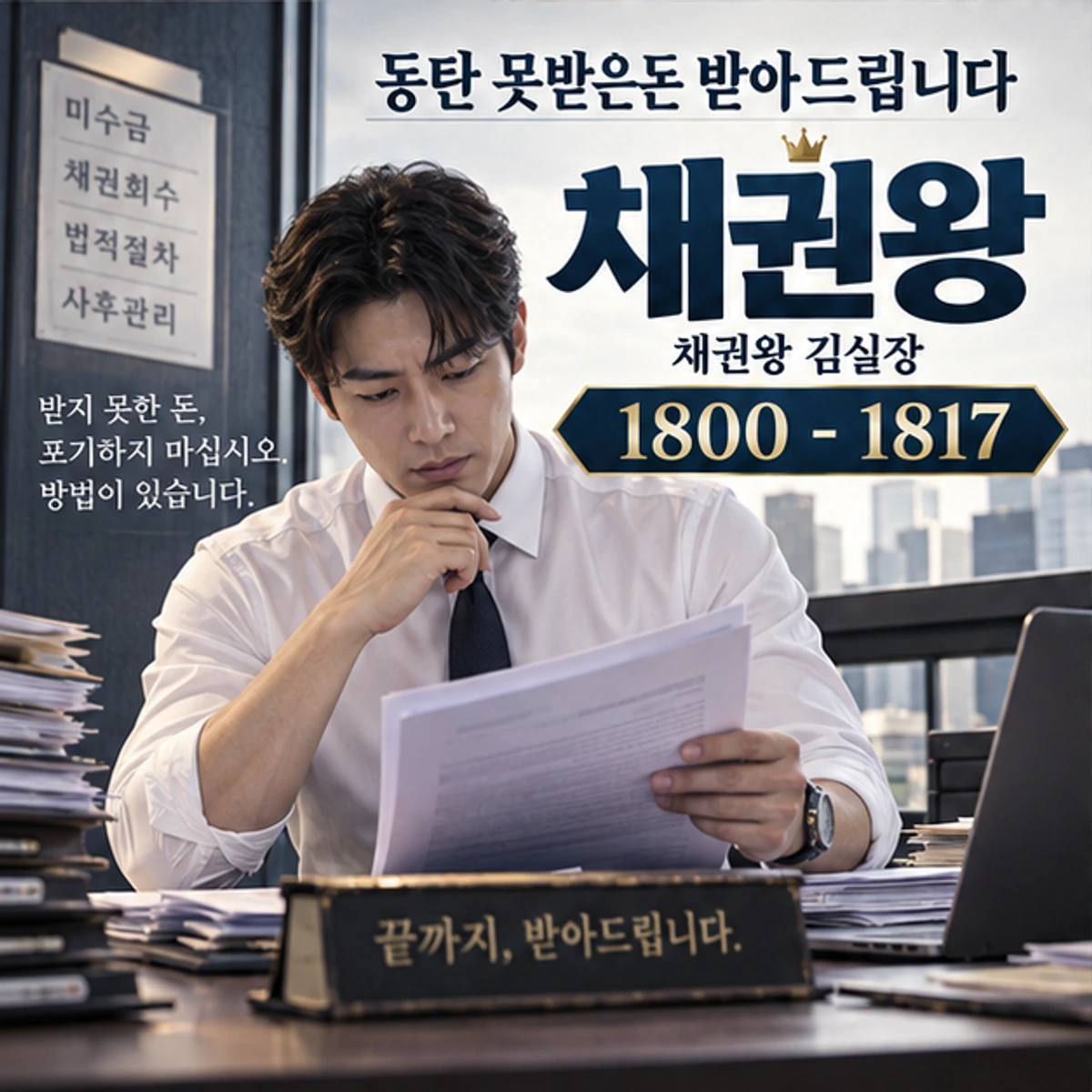 동탄 못받은돈 받아드립니다 자료를 검토하는 김실장
