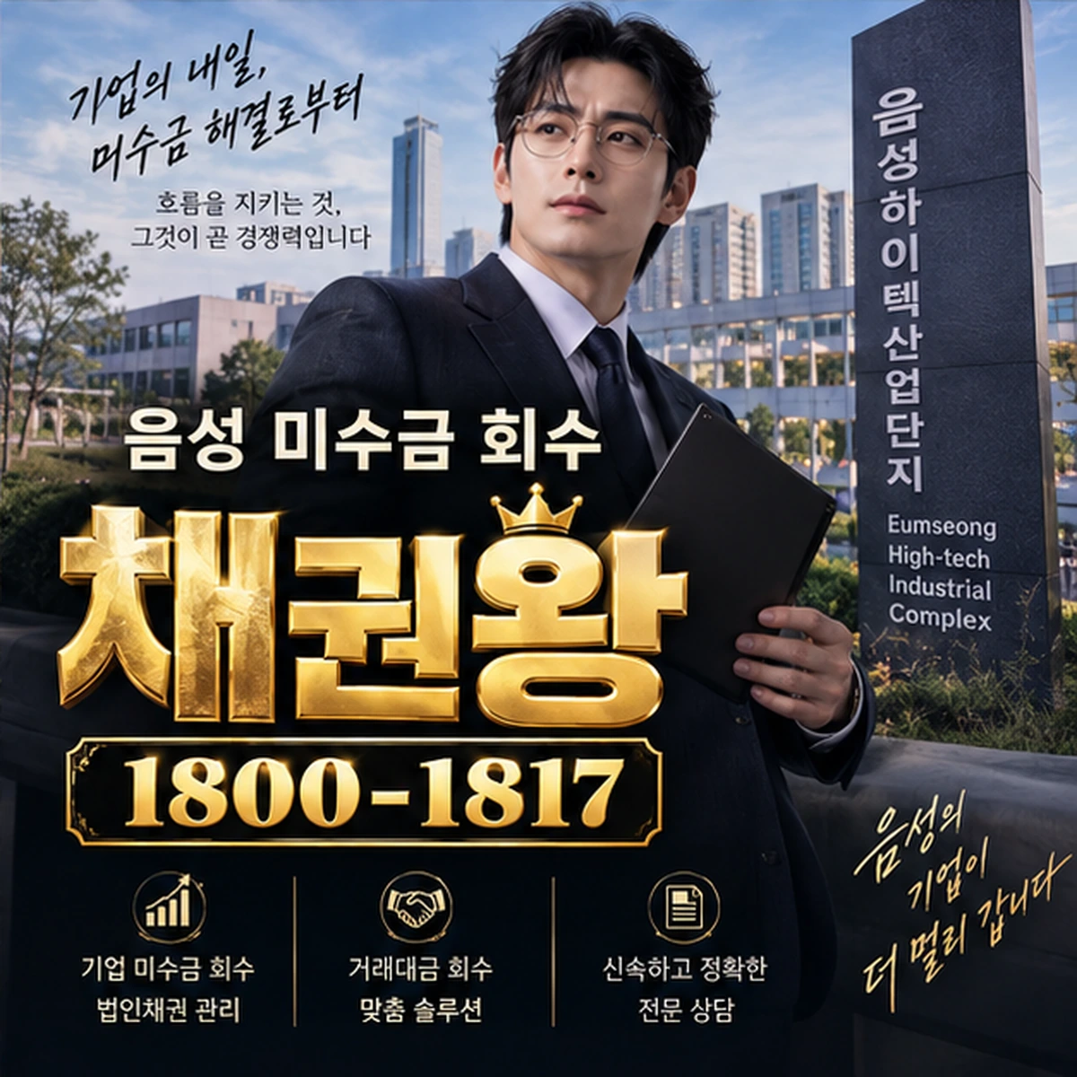 음성 미수금 회수 자료를 검토하는 김실장