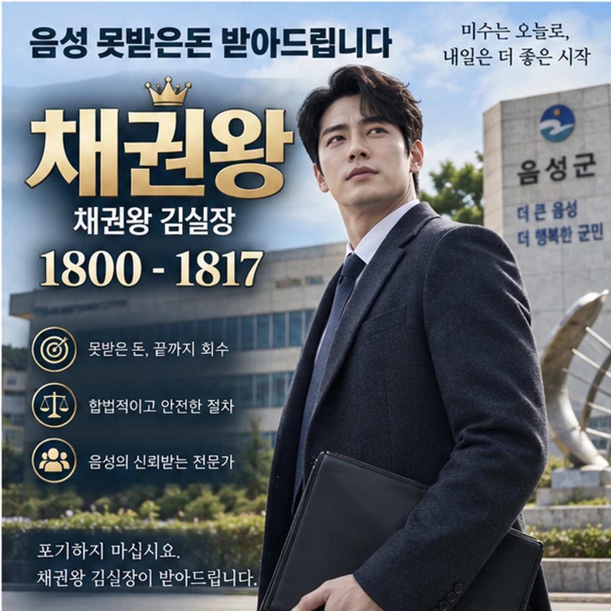 음성 못받은돈 받아드립니다 자료를 검토하는 김실장