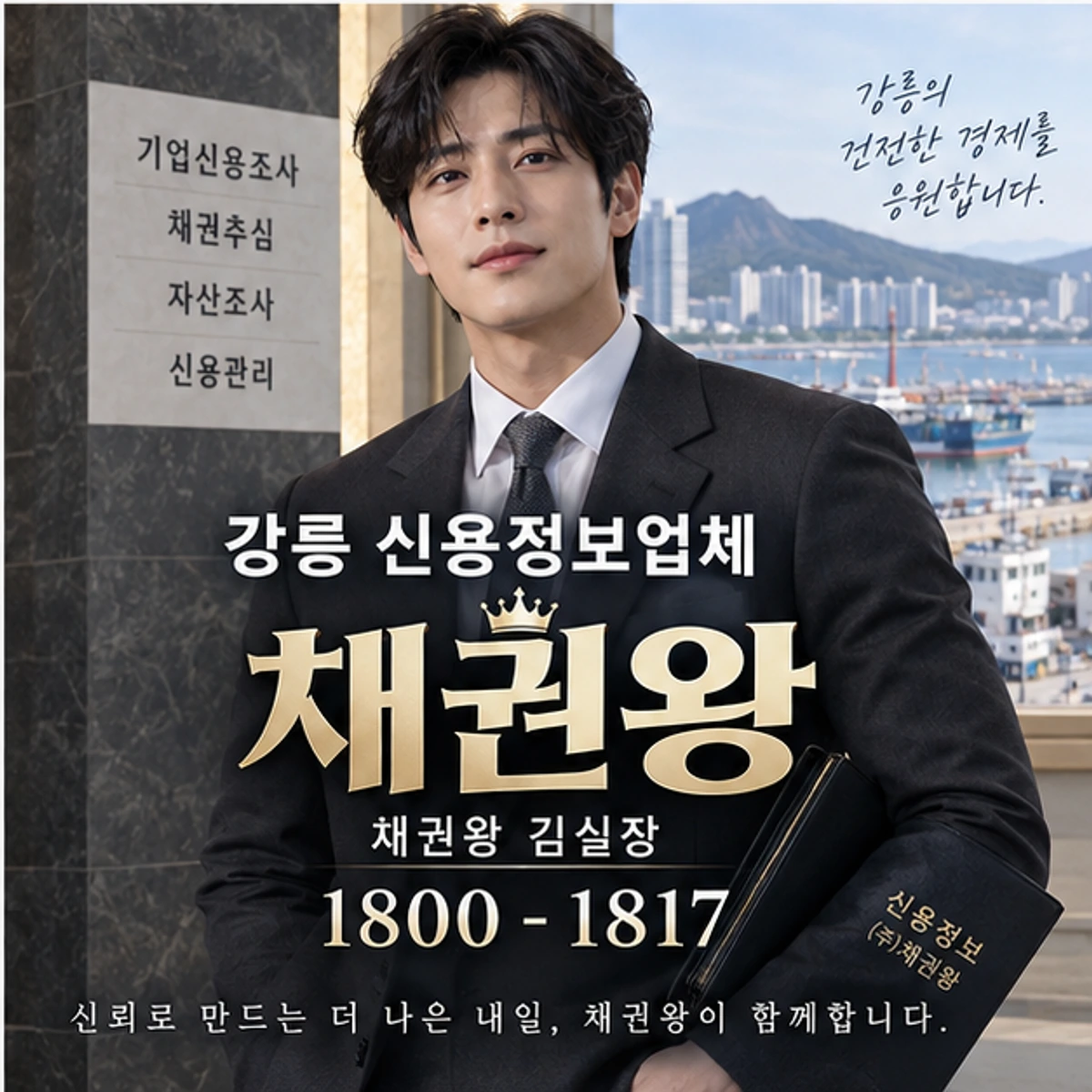 강릉 신용정보업체 자료를 검토하는 김실장