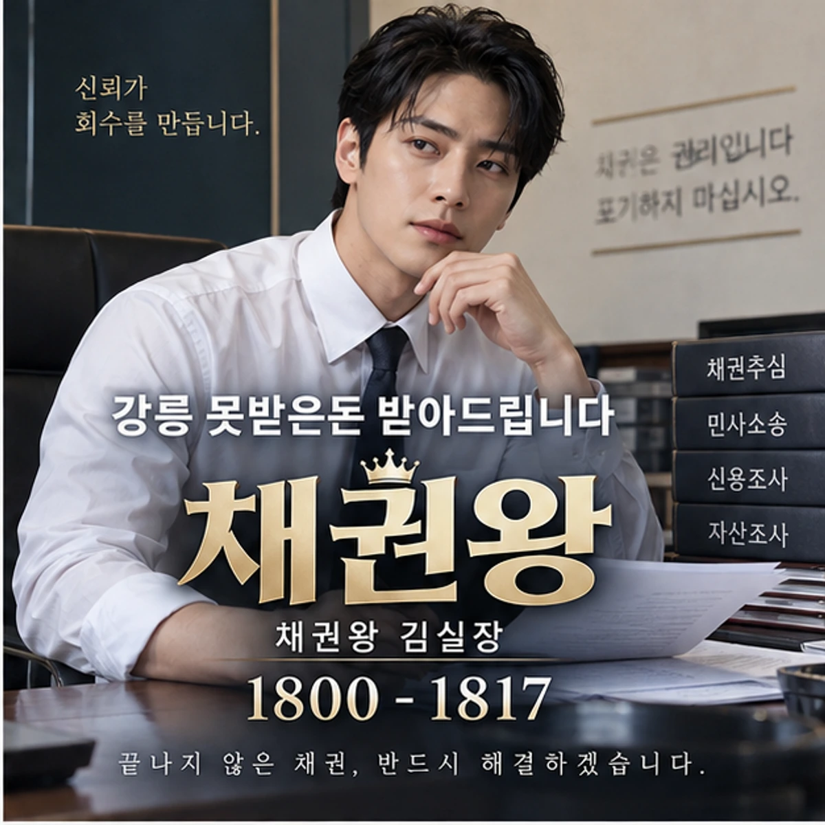 강릉 못받은돈 받아드립니다 자료를 검토하는 김실장