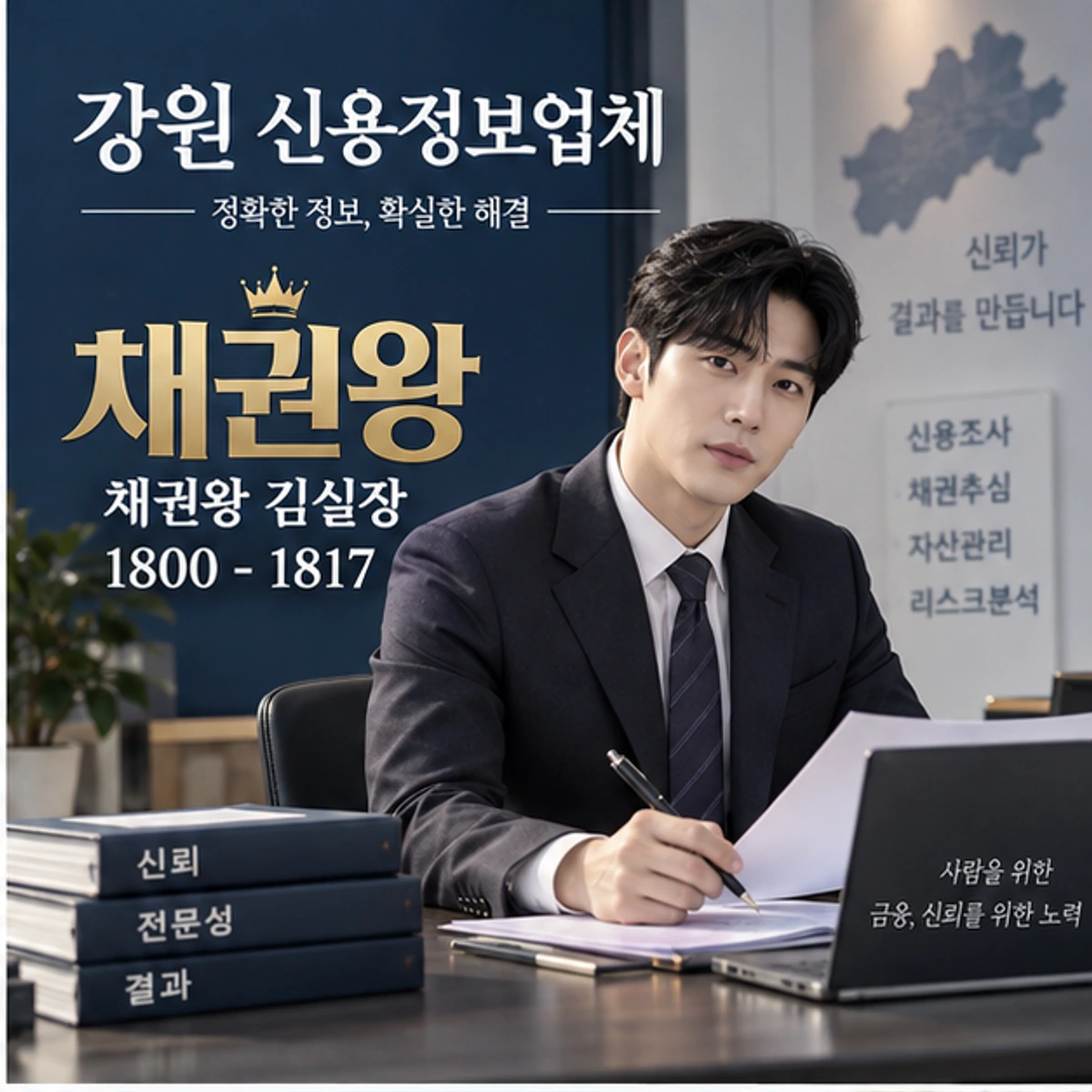 강원 신용정보업체 자료를 검토하는 김실장