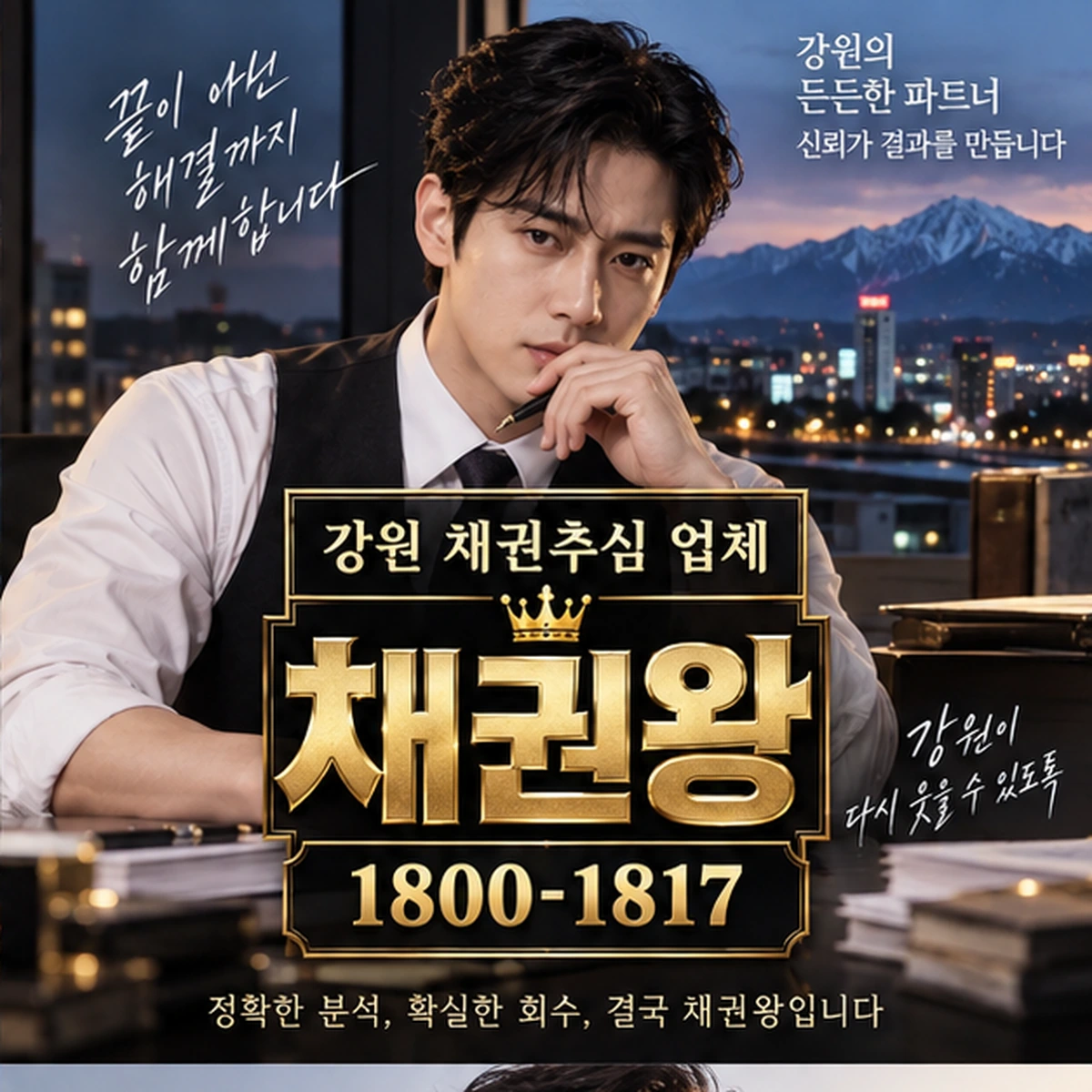 강원 채권추심 업체 자료를 검토하는 김실장