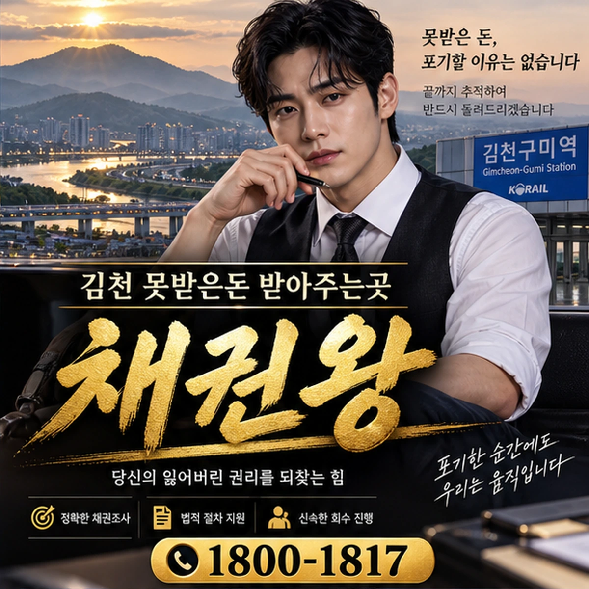 김천 못받은돈 받아주는곳 자료를 검토하는 김실장