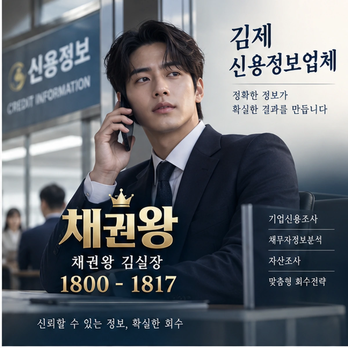 김제 신용정보업체 자료를 검토하는 김실장