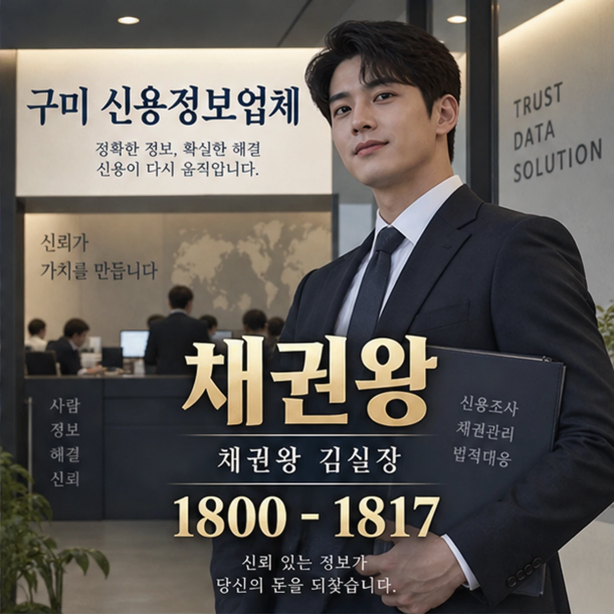 구미 신용정보업체 자료를 검토하는 김실장