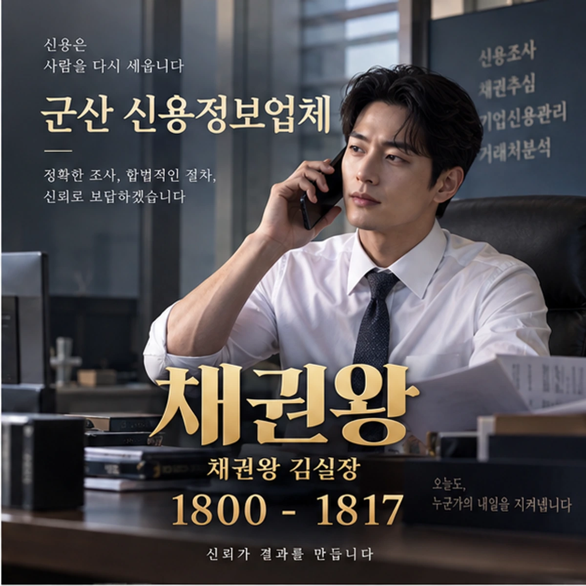 군산 신용정보업체 자료를 검토하는 김실장