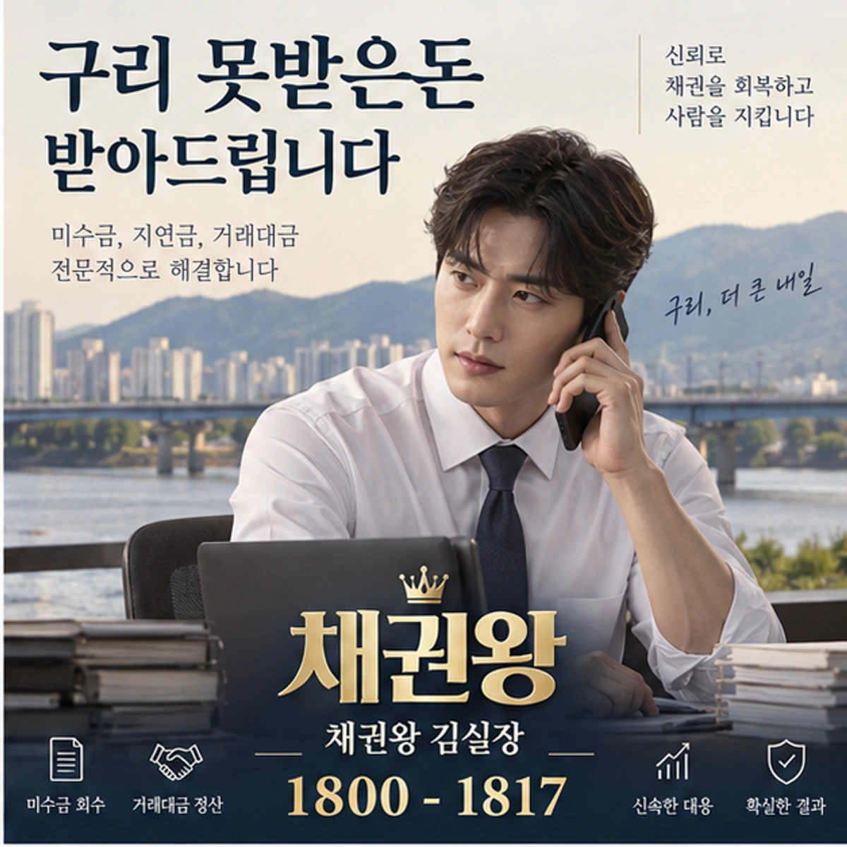 구리 못받은돈 받아드립니다 자료를 검토하는 김실장