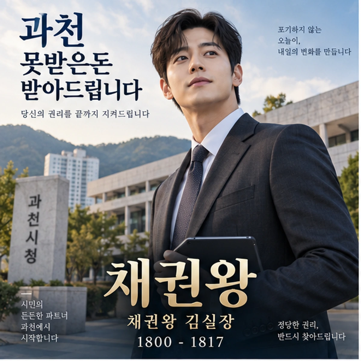 과천 못받은돈 받아드립니다 자료를 검토하는 김실장