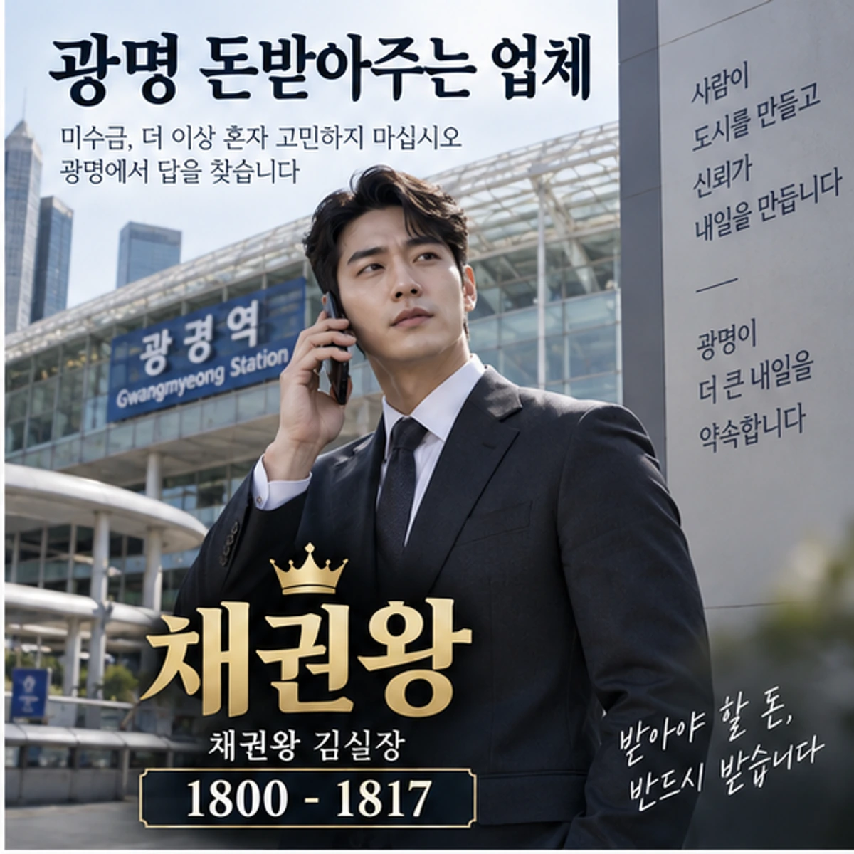 광명 돈받아주는 업체 자료를 검토하는 김실장