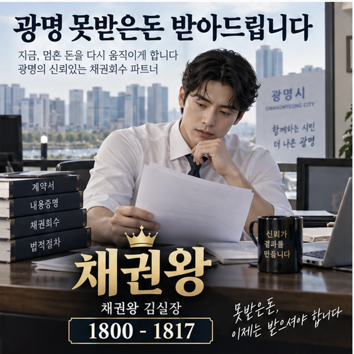 광명 못받은돈 받아드립니다 자료를 검토하는 김실장