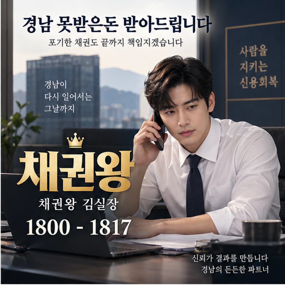 경남 못받은돈 받아드립니다 자료를 검토하는 김실장