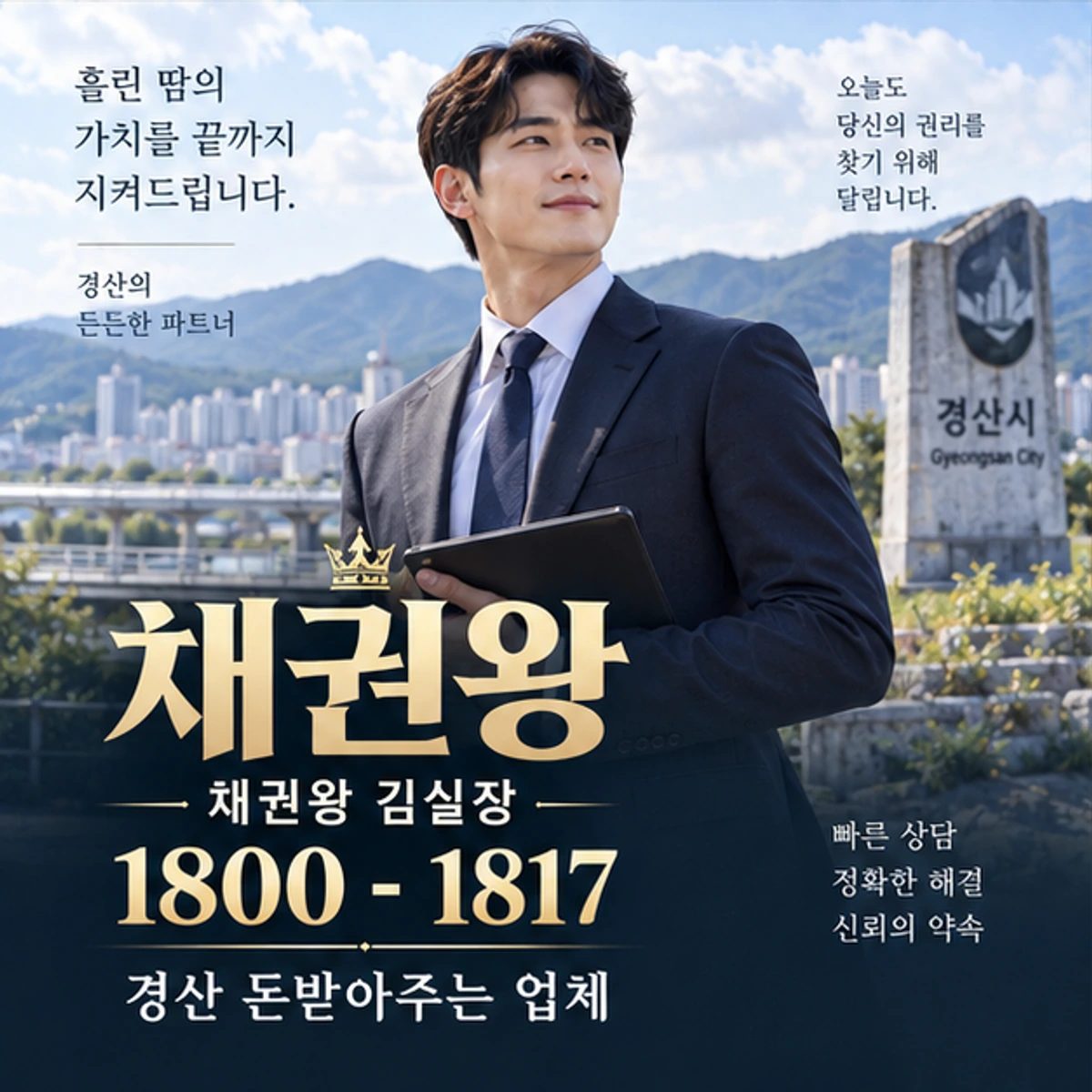 경산 돈받아주는 업체 자료를 검토하는 김실장