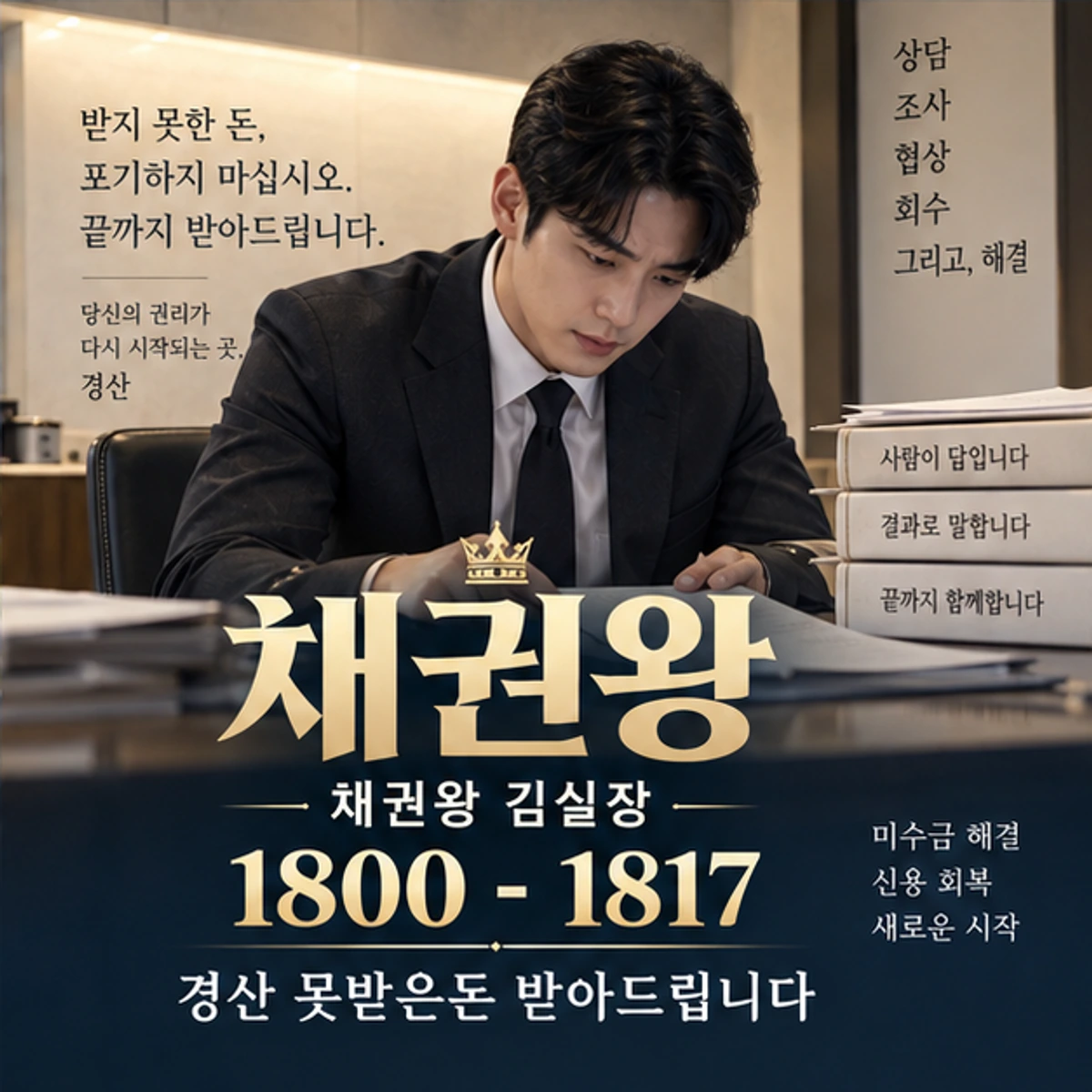 경산 못받은돈 받아드립니다 자료를 검토하는 김실장