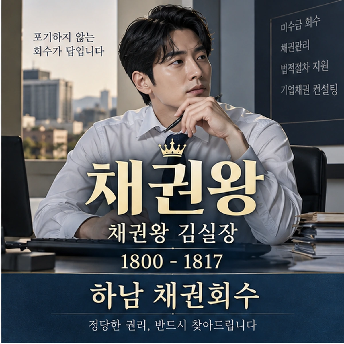 하남 채권회수 자료를 검토하는 김실장
