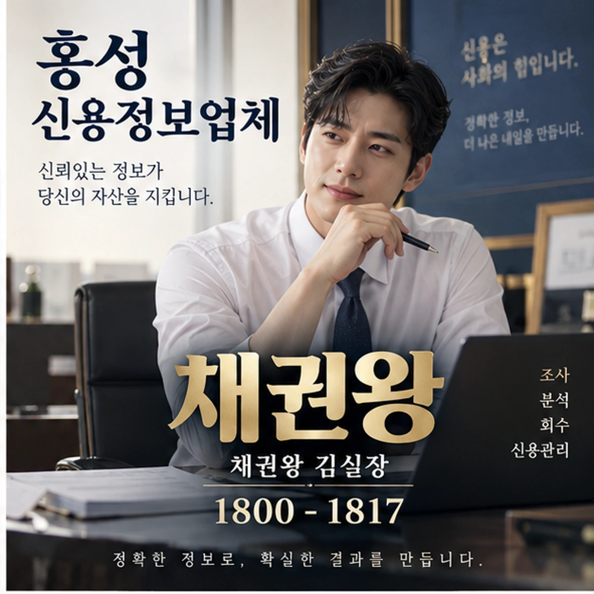 홍성 신용정보업체 자료를 검토하는 김실장
