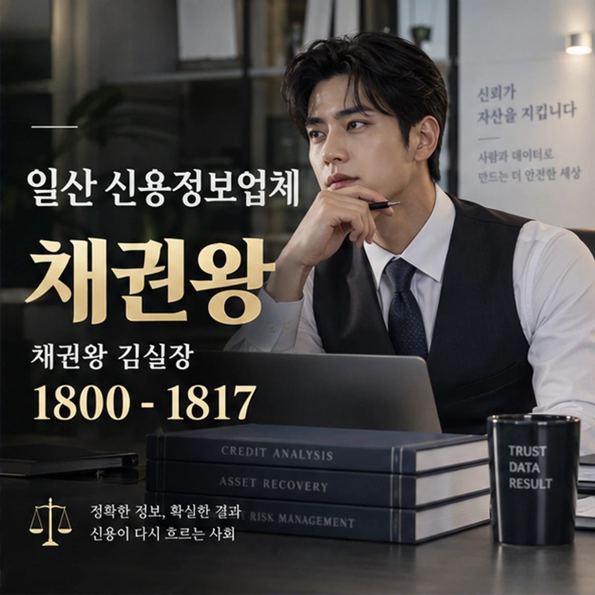 일산 신용정보업체 자료를 검토하는 김실장