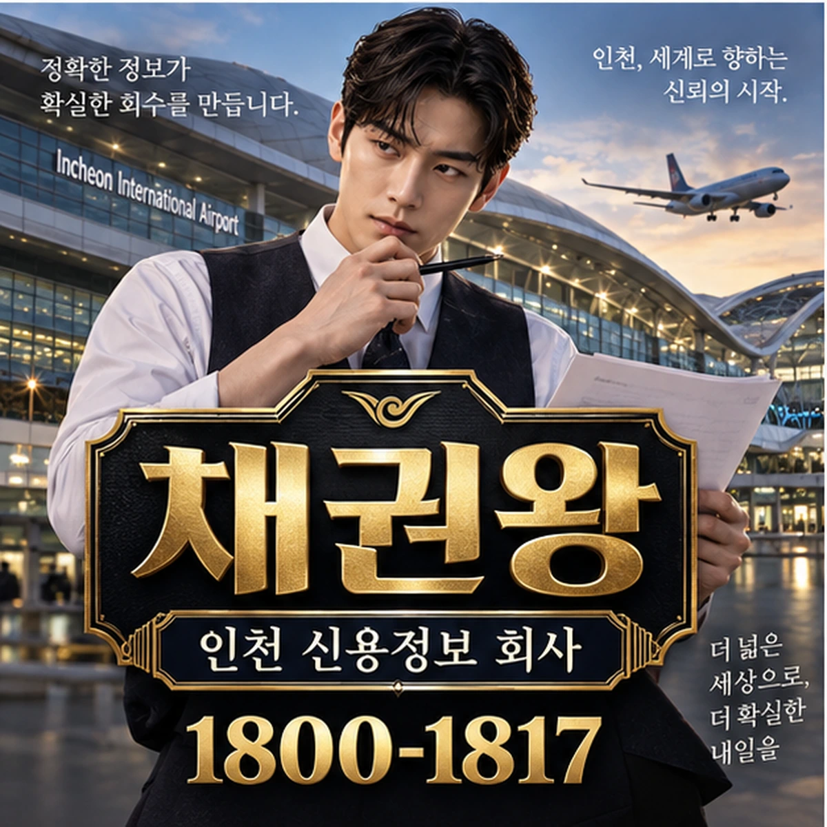 인천 신용정보 회사 자료를 검토하는 김실장