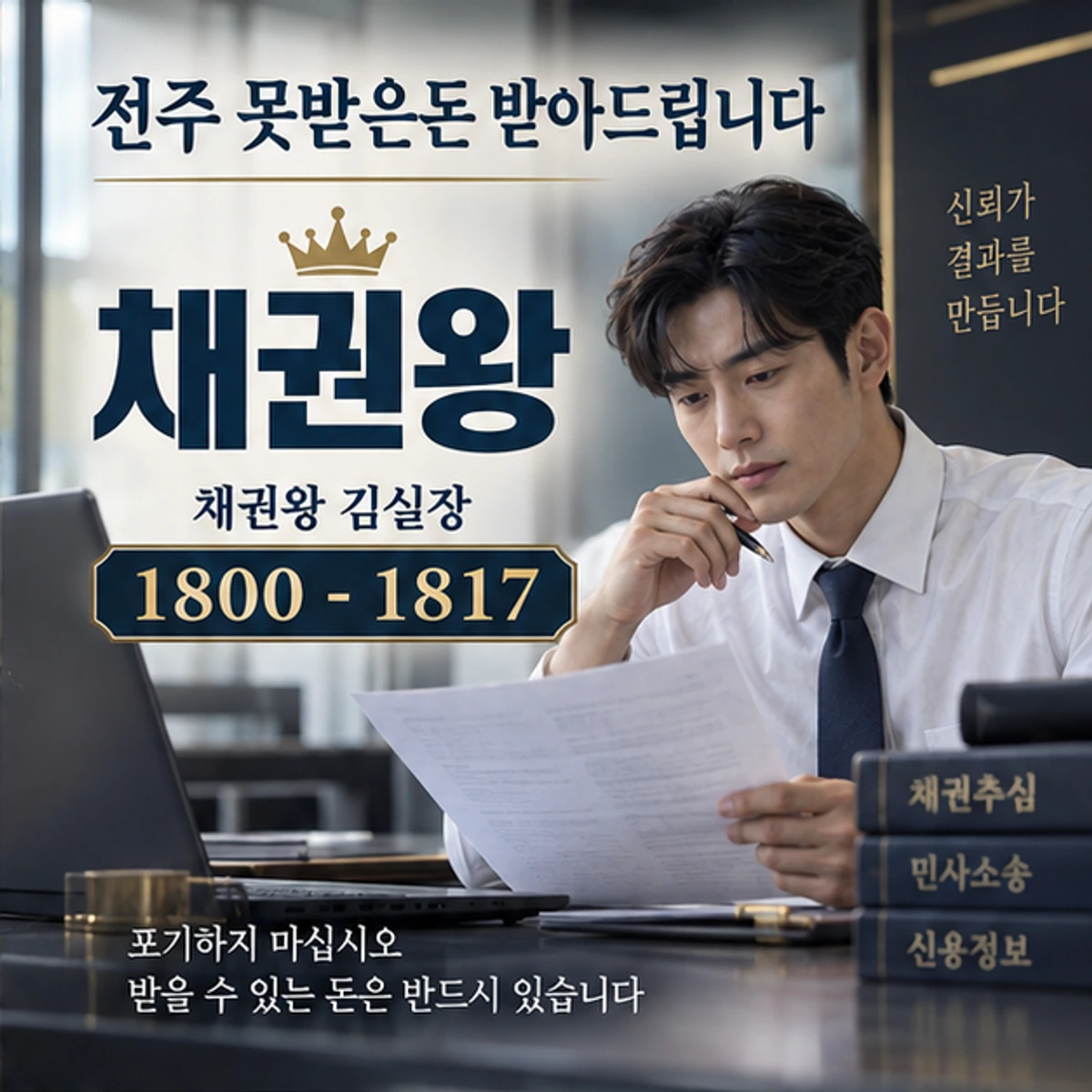 전주 못받은돈 받아드립니다 자료를 검토하는 김실장