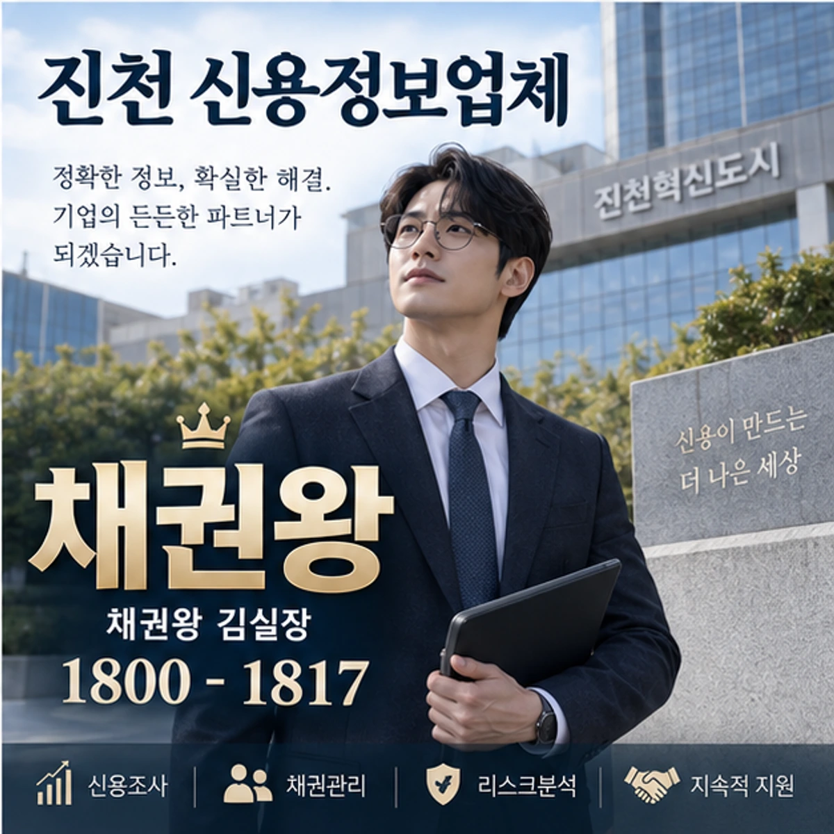 진천 신용정보업체 자료를 검토하는 김실장