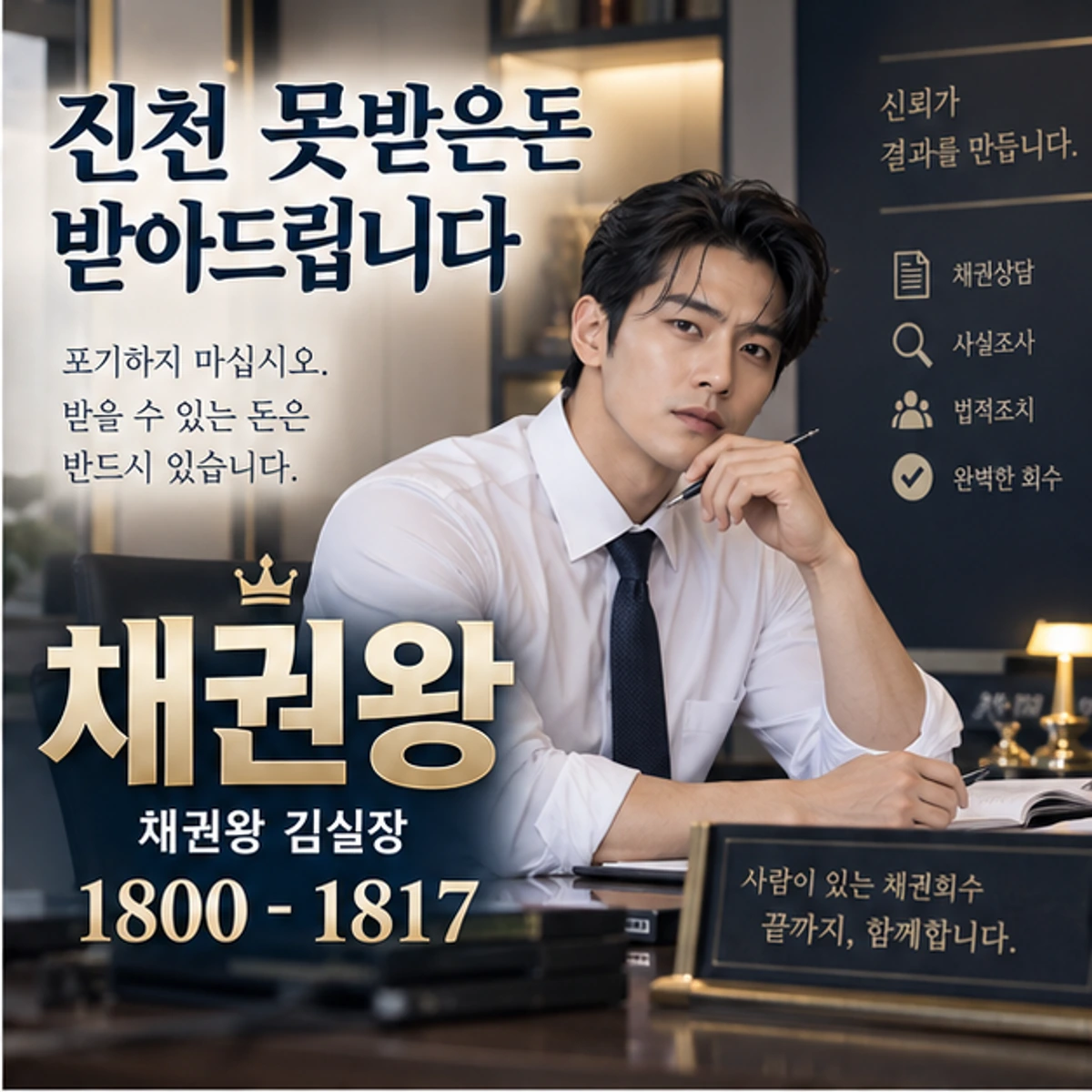 진천 못받은돈 받아드립니다 자료를 검토하는 김실장