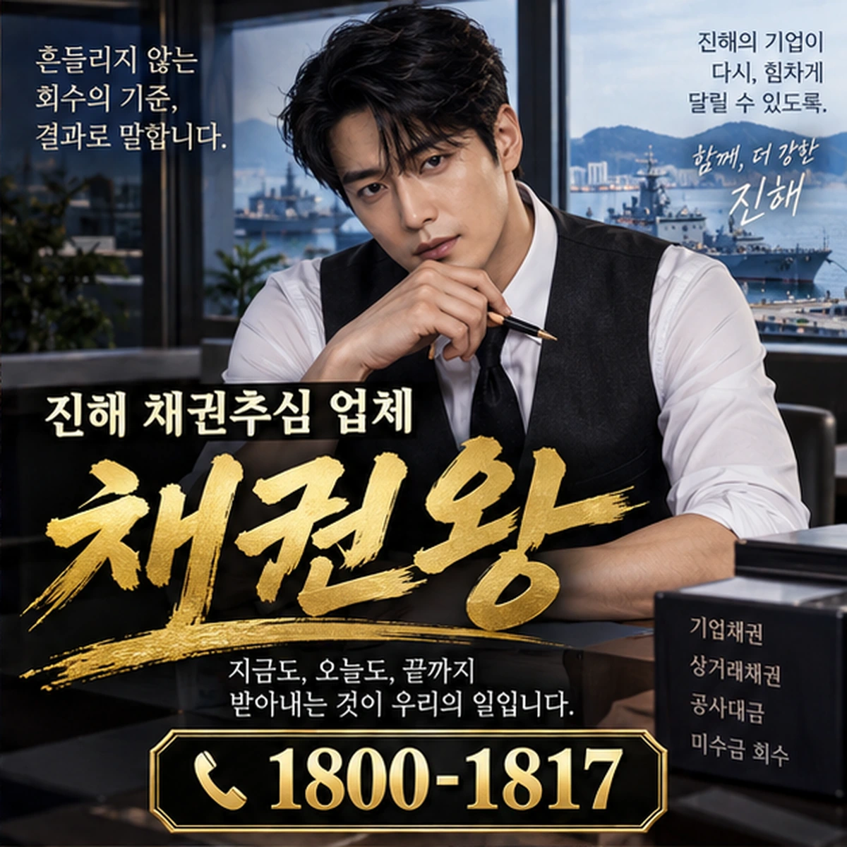 진해 채권추심 업체 자료를 검토하는 김실장