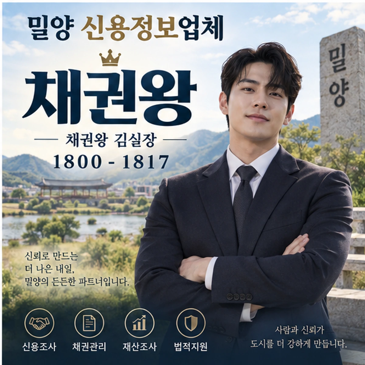 밀양 신용정보업체 자료를 검토하는 김실장