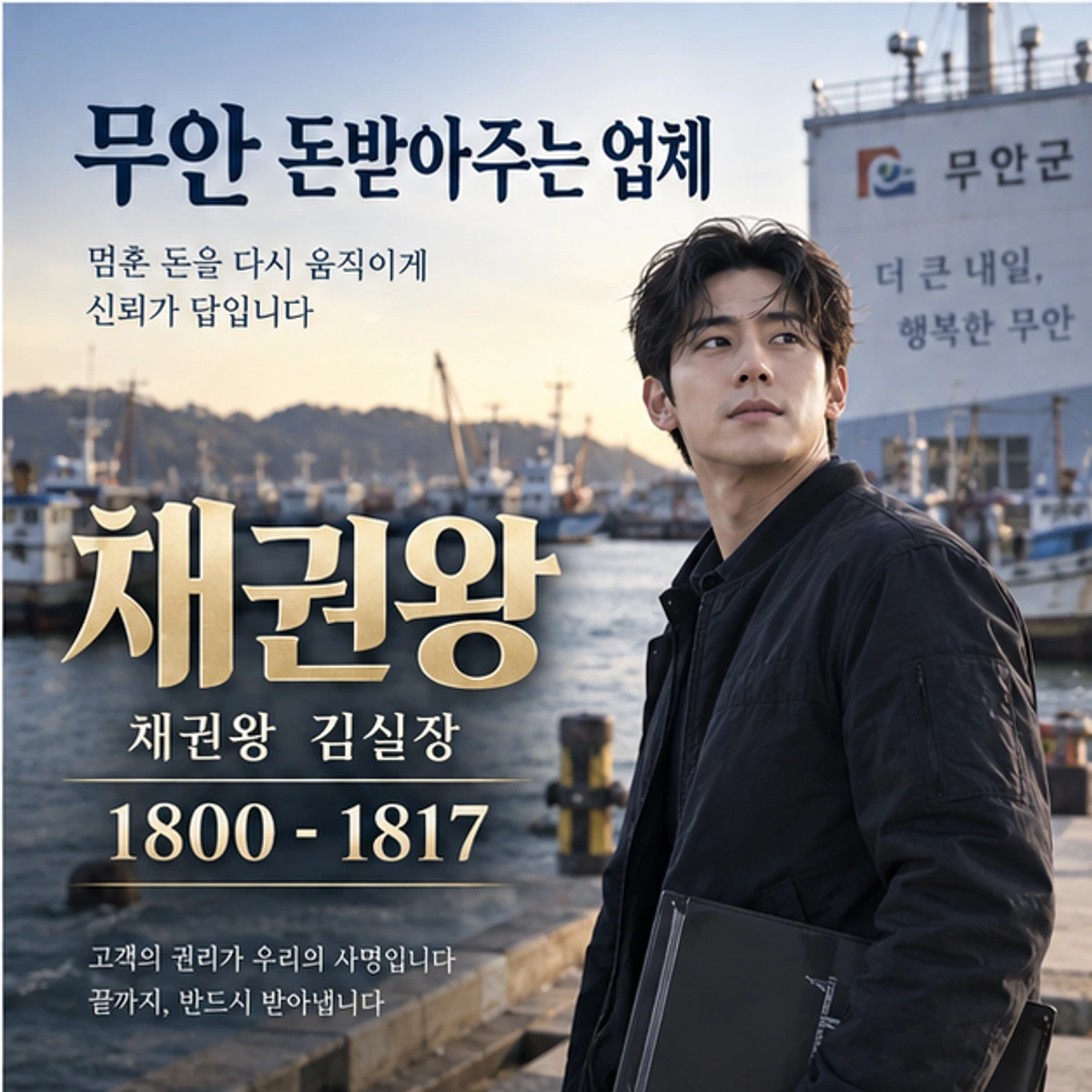 무안 돈받아주는 업체 자료를 검토하는 김실장