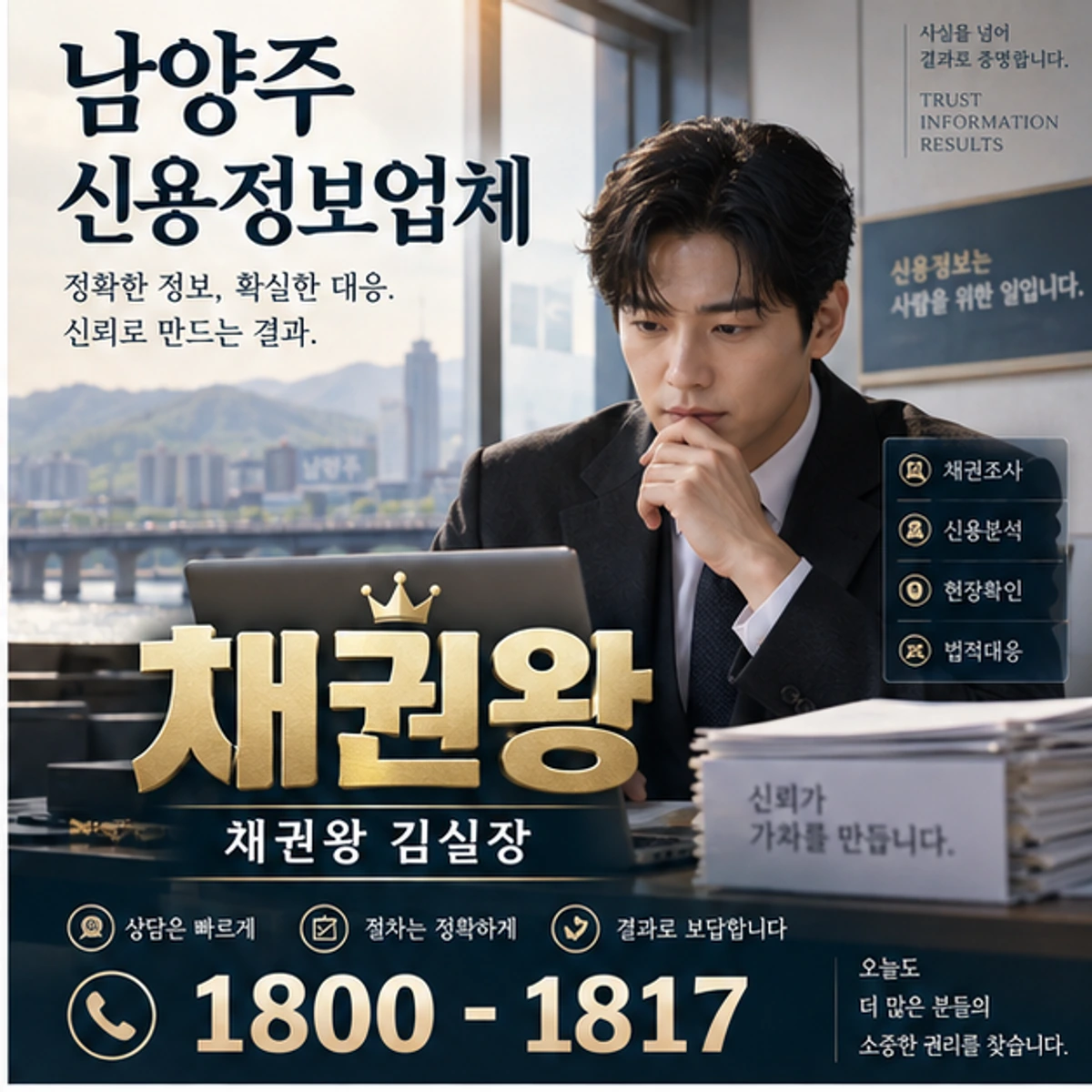 남양주 신용정보업체 자료를 검토하는 김실장