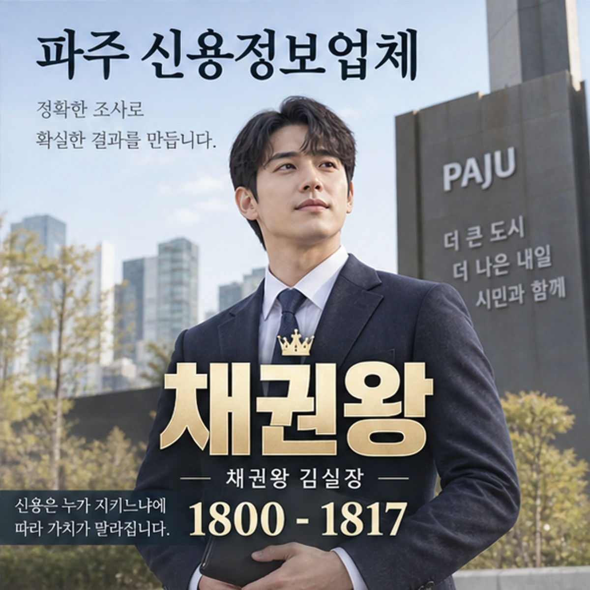 파주 신용정보업체 자료를 검토하는 김실장