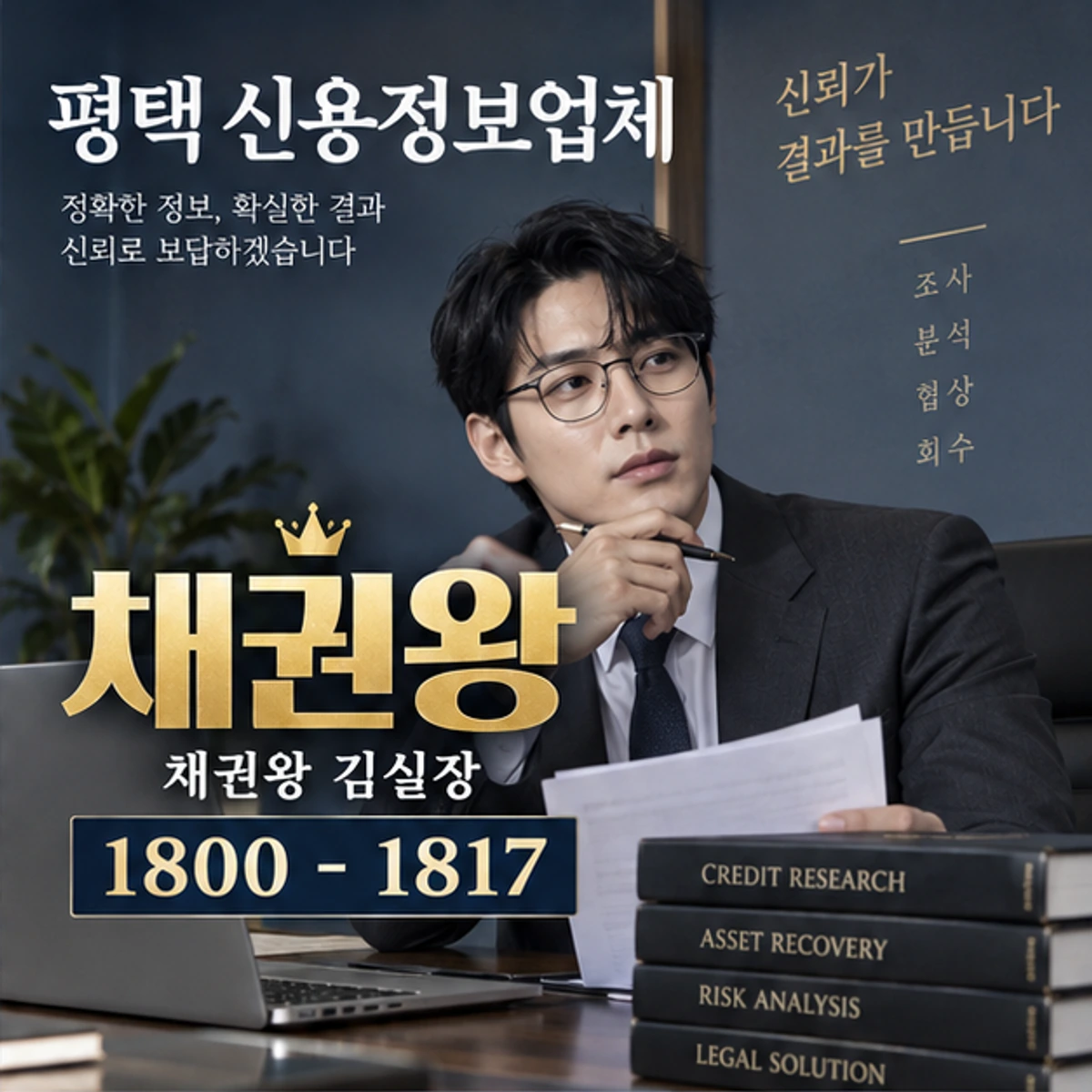 평택 신용정보업체 자료를 검토하는 김실장