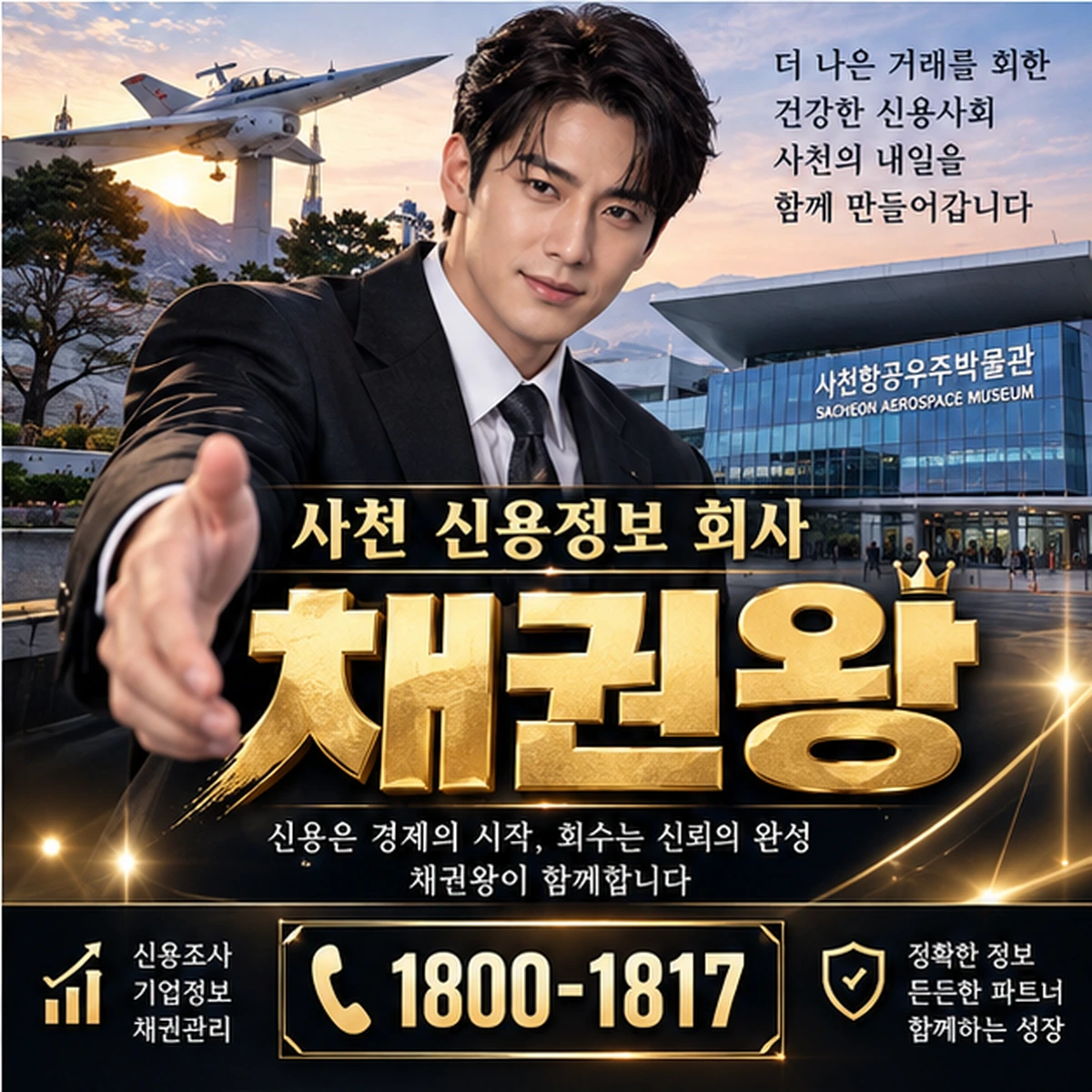 사천 신용정보 회사 자료를 검토하는 김실장
