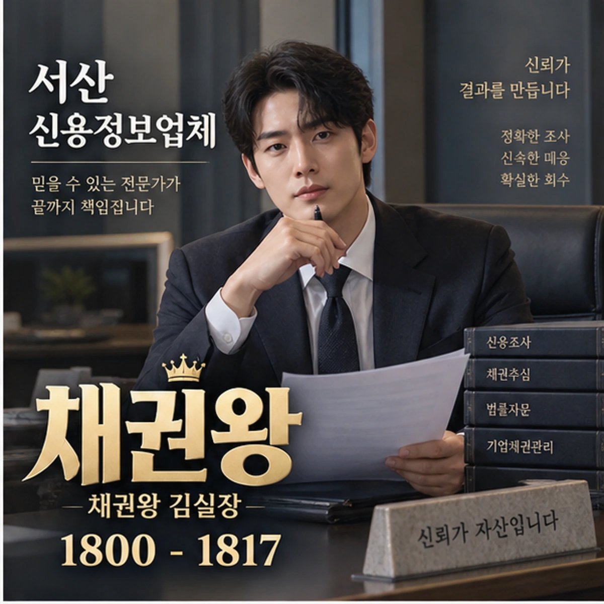 서산 신용정보업체 자료를 검토하는 김실장
