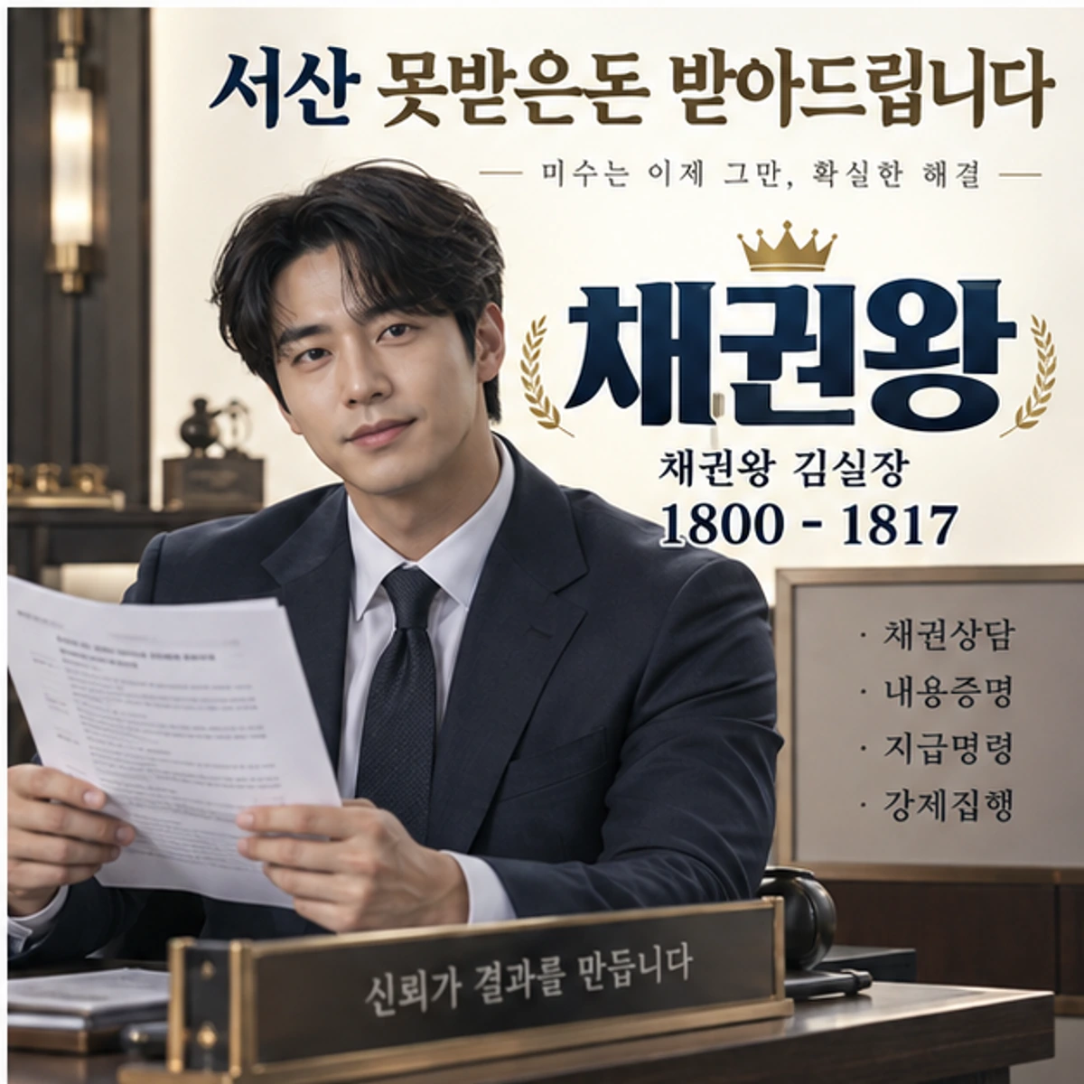 서산 못받은돈 받아드립니다 자료를 검토하는 김실장