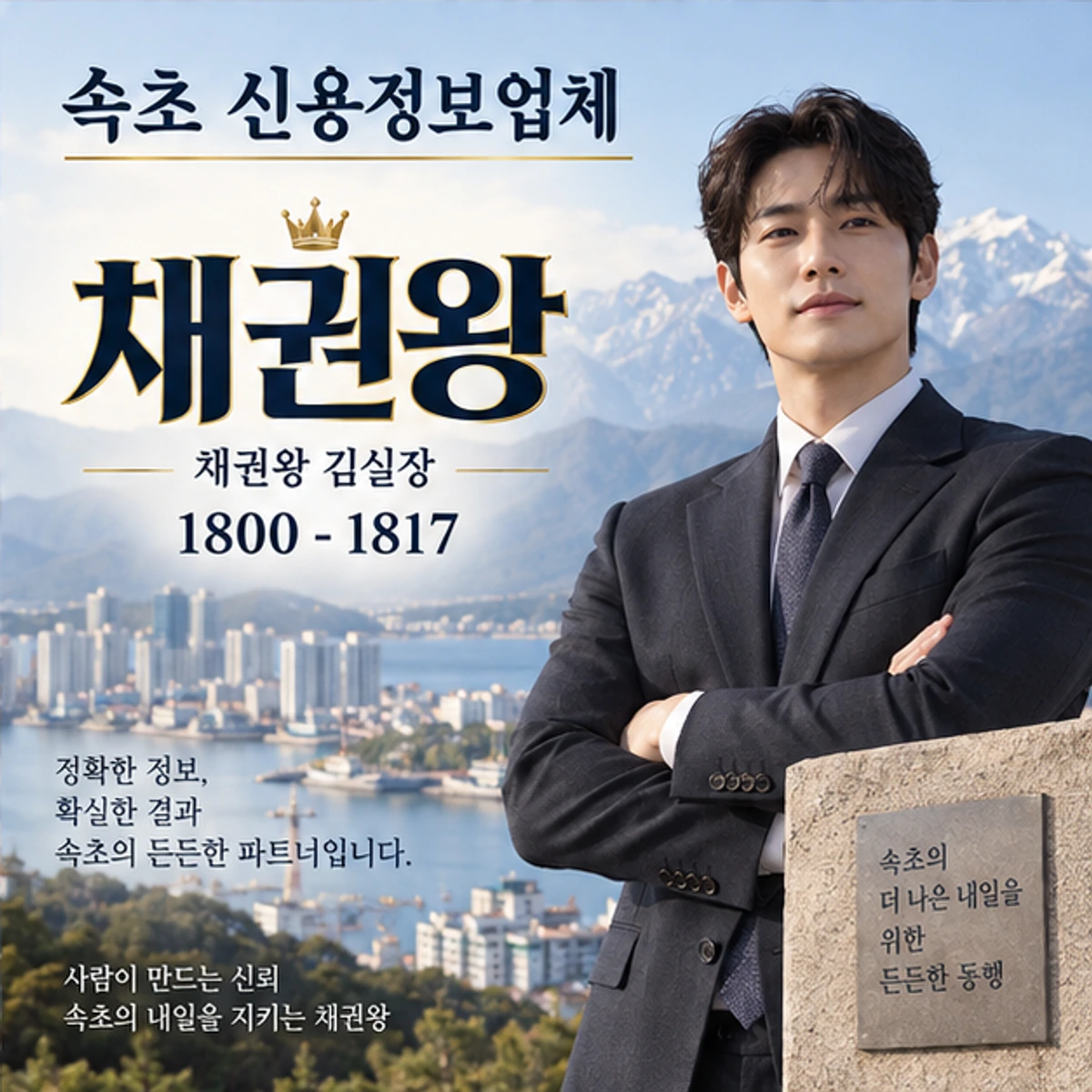 속초 신용정보업체 자료를 검토하는 김실장